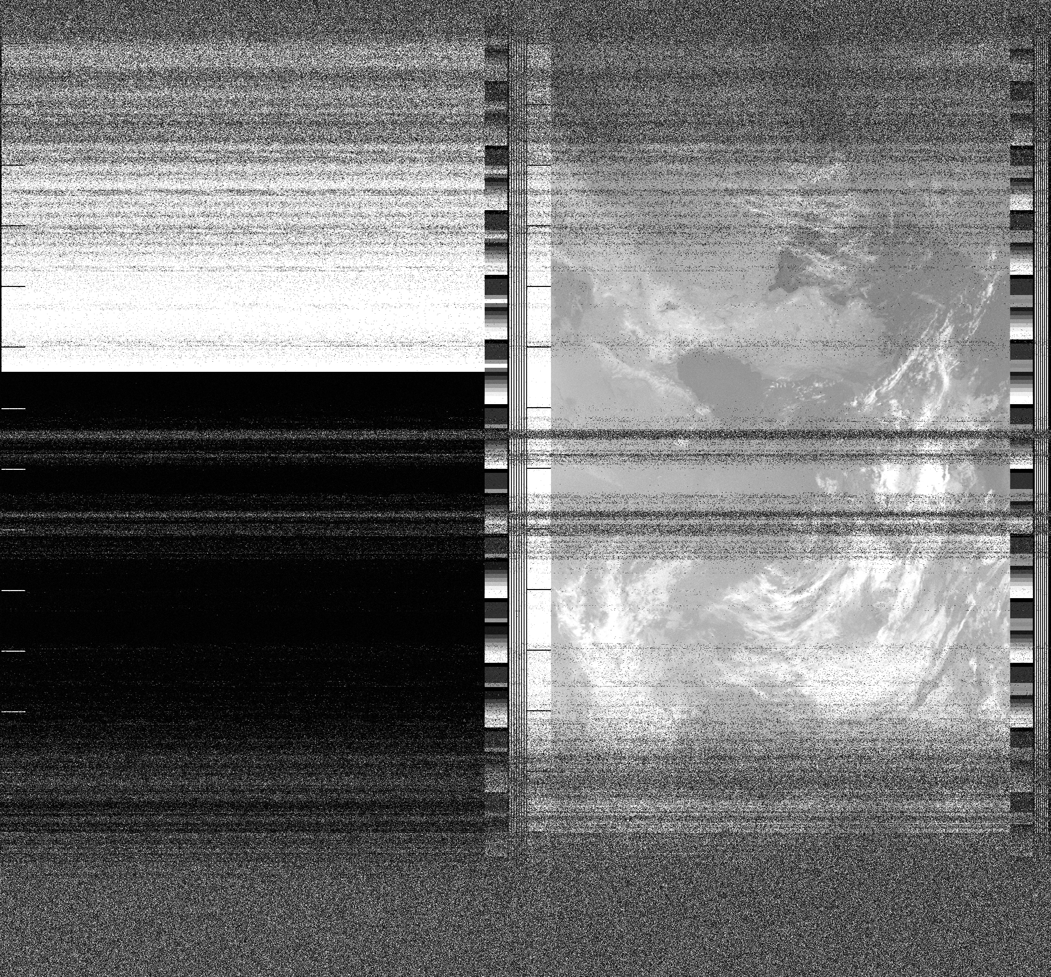 Pristine output with telemetry data withut cropping. Pristine images are
unenhanced, but normalised to produce images which represent,
as best as the software is able to, the original digital data. No attempt is made to temperature
normalise IR images. Disables gamma, sharpening, rotation, and other enhancements.