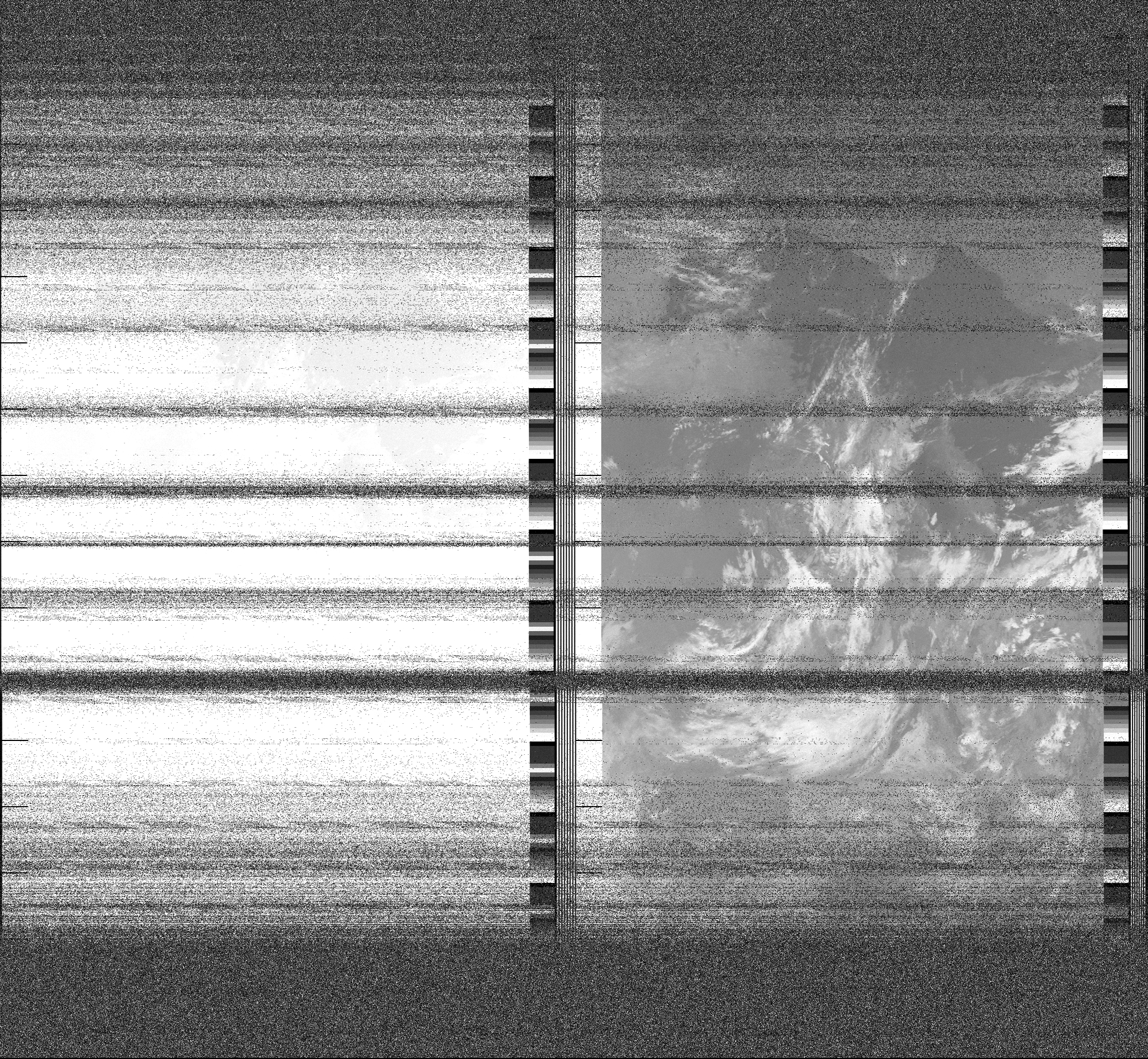 Pristine output with telemetry data withut cropping. Pristine images are
unenhanced, but normalised to produce images which represent,
as best as the software is able to, the original digital data. No attempt is made to temperature
normalise IR images. Disables gamma, sharpening, rotation, and other enhancements.