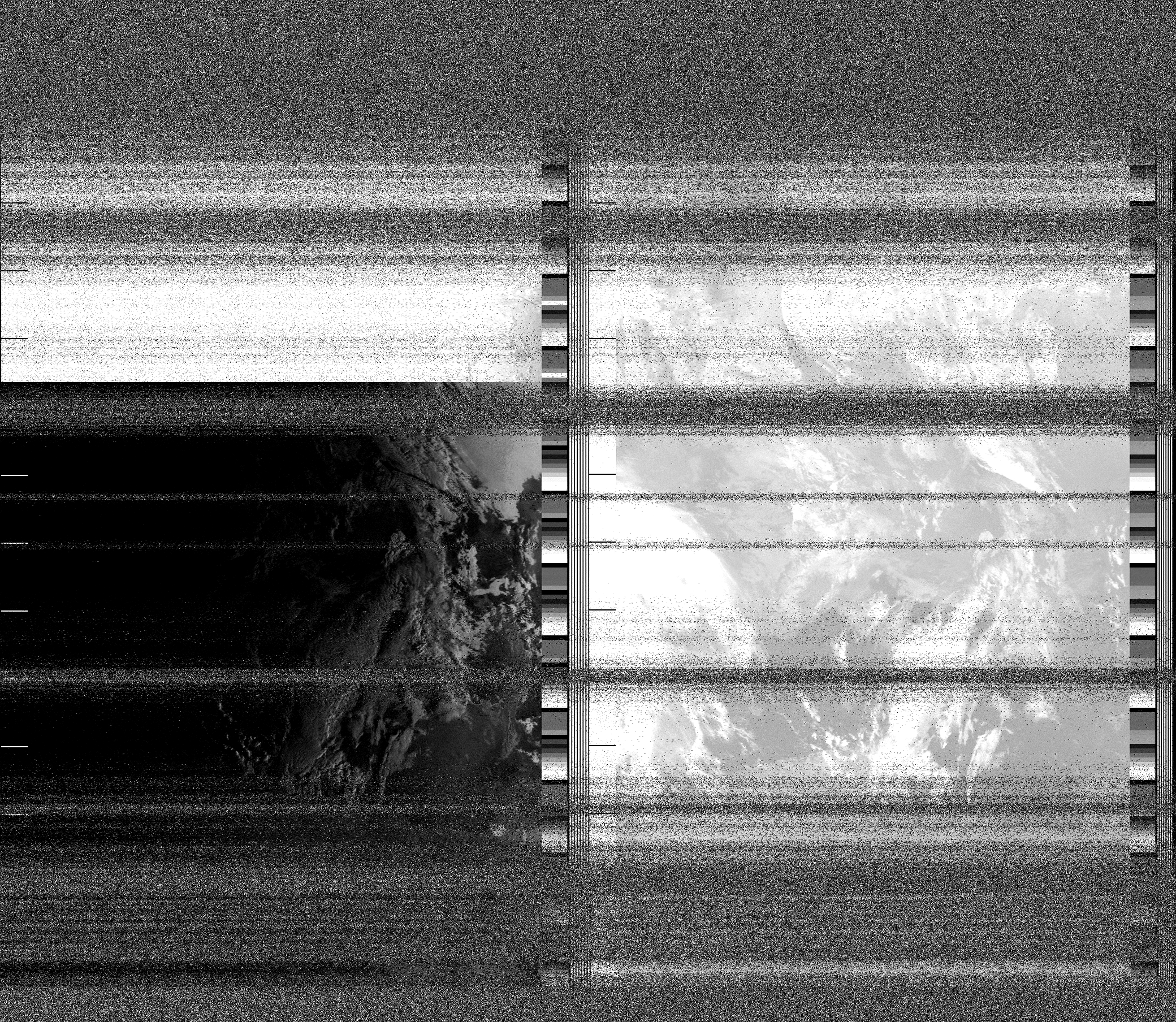 Pristine output with telemetry data withut cropping. Pristine images are
unenhanced, but normalised to produce images which represent,
as best as the software is able to, the original digital data. No attempt is made to temperature
normalise IR images. Disables gamma, sharpening, rotation, and other enhancements.