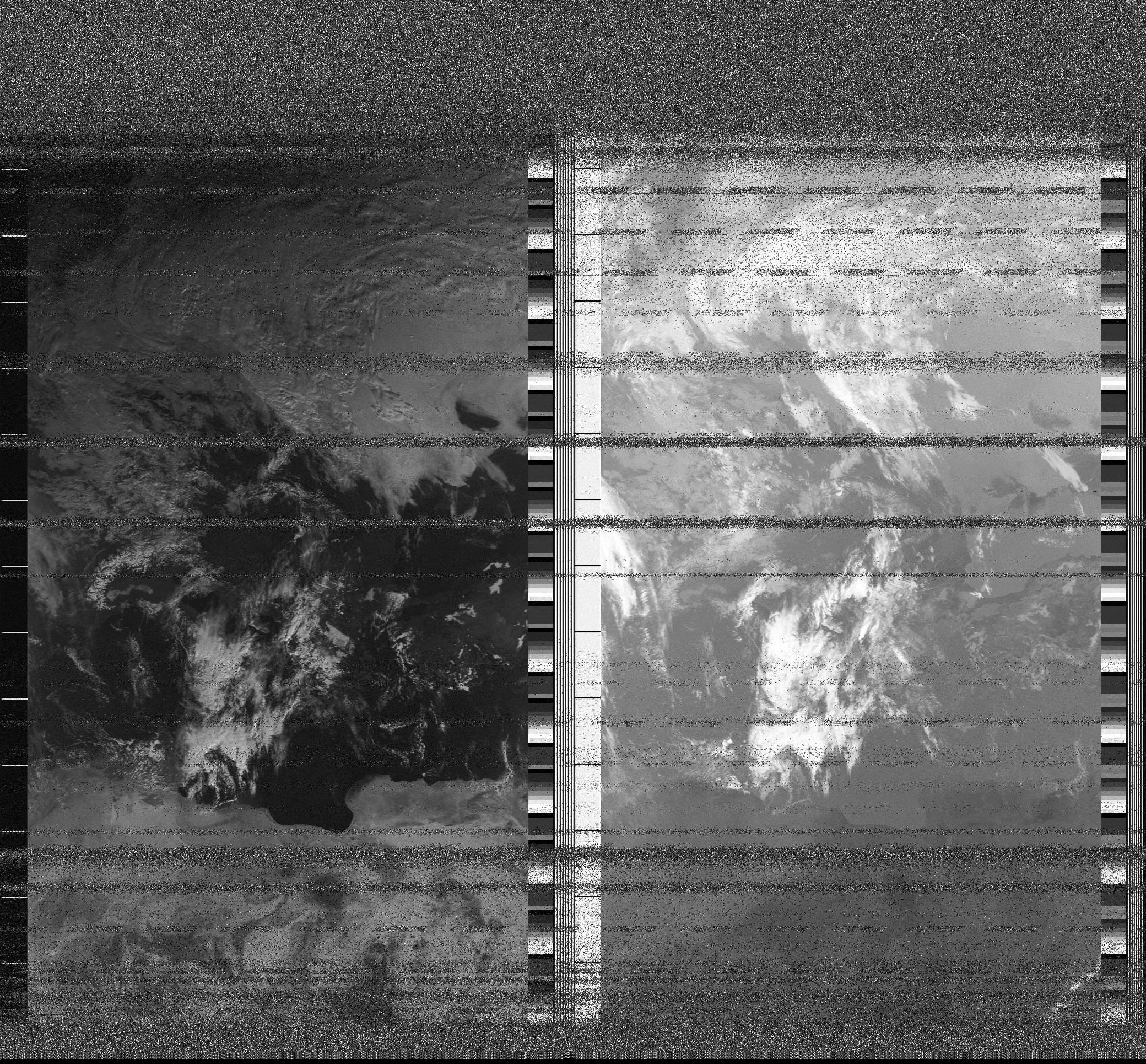 Pristine output with telemetry data withut cropping. Pristine images are
unenhanced, but normalised to produce images which represent,
as best as the software is able to, the original digital data. No attempt is made to temperature
normalise IR images. Disables gamma, sharpening, rotation, and other enhancements.