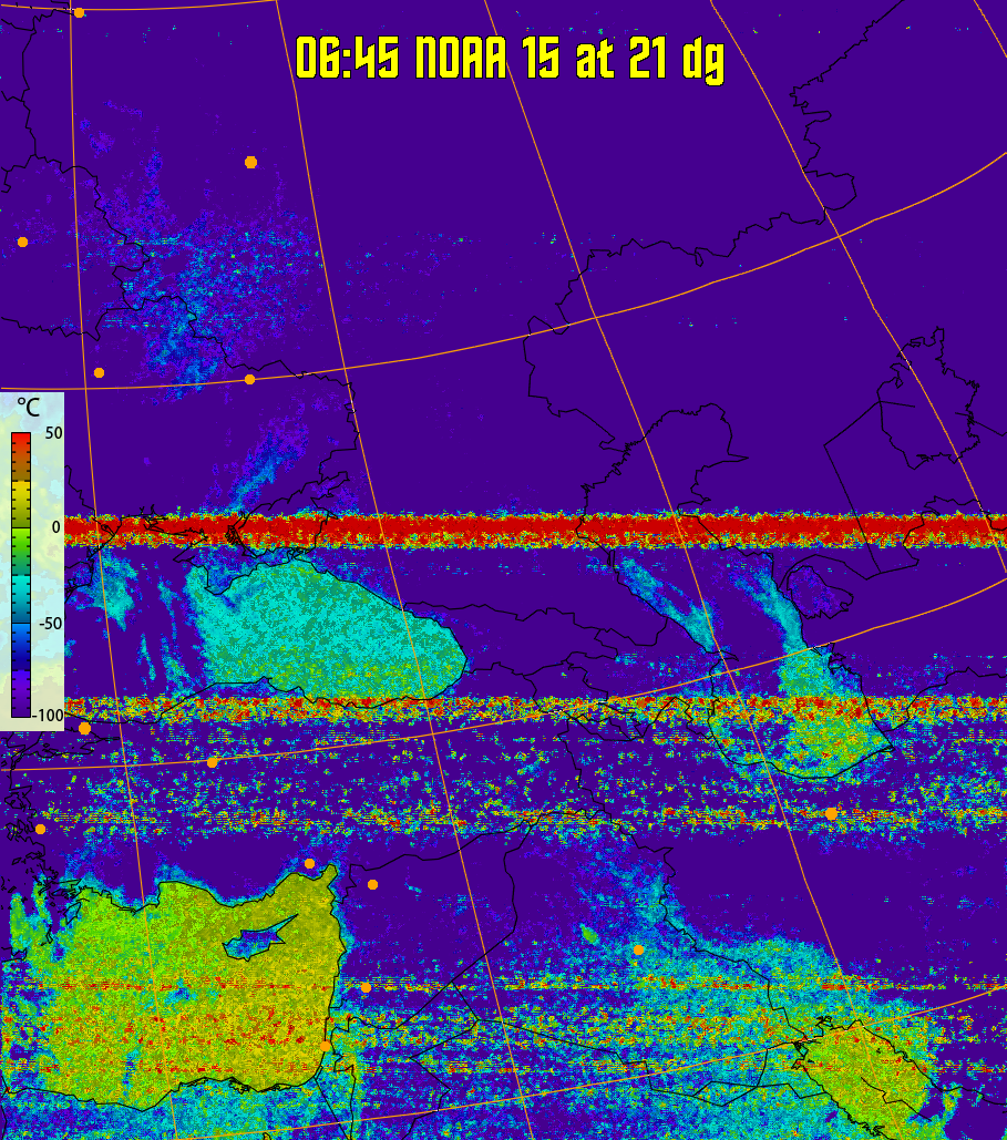 therm:
Produces a false colour image from NOAA APT images based on temperature.
Provides a good way of visualising cloud temperatures.