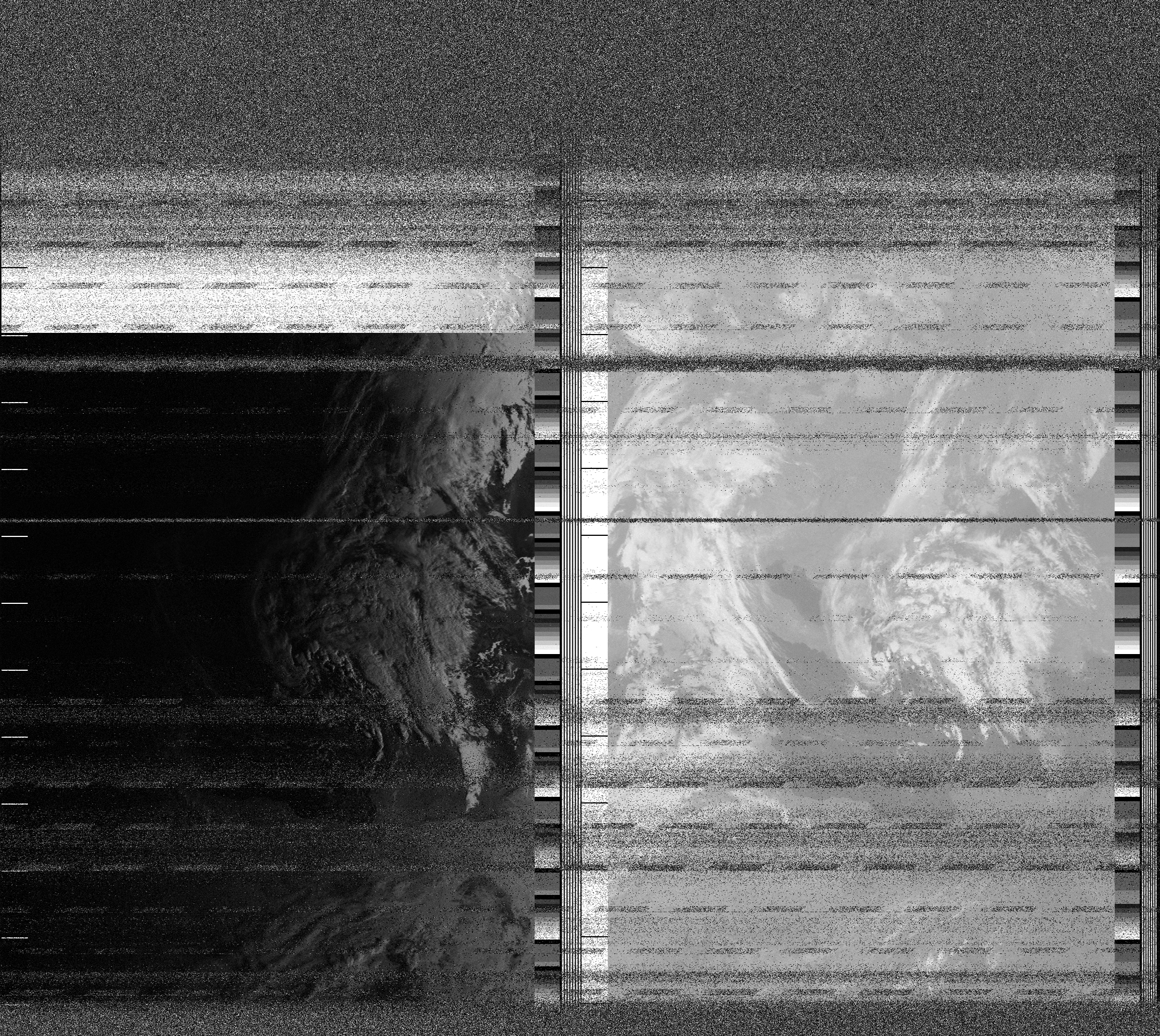 Pristine output with telemetry data withut cropping. Pristine images are
unenhanced, but normalised to produce images which represent,
as best as the software is able to, the original digital data. No attempt is made to temperature
normalise IR images. Disables gamma, sharpening, rotation, and other enhancements.