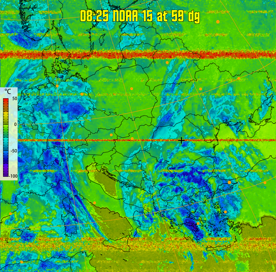 therm:
Produces a false colour image from NOAA APT images based on temperature.
Provides a good way of visualising cloud temperatures.