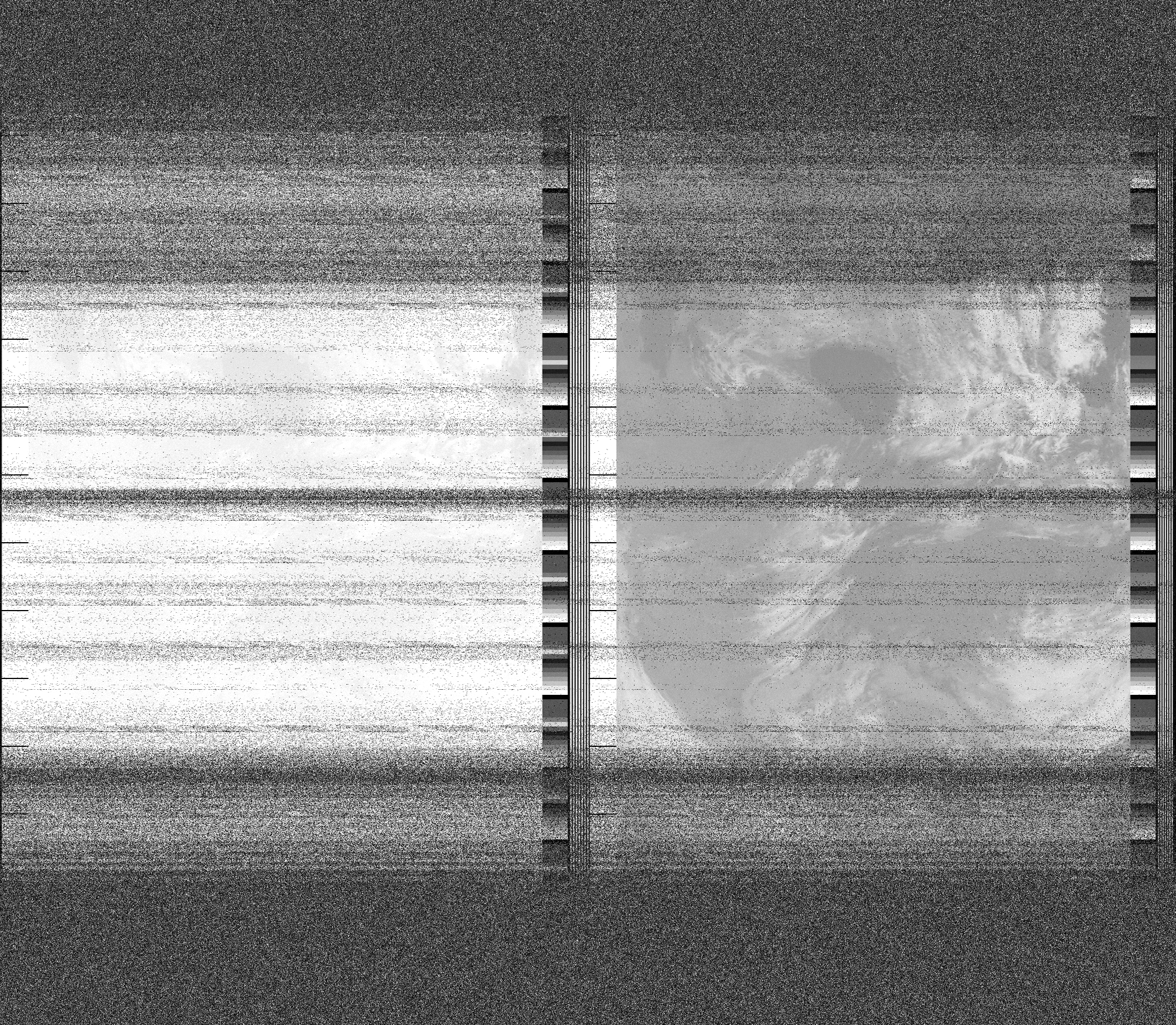 Pristine output with telemetry data withut cropping. Pristine images are
unenhanced, but normalised to produce images which represent,
as best as the software is able to, the original digital data. No attempt is made to temperature
normalise IR images. Disables gamma, sharpening, rotation, and other enhancements.