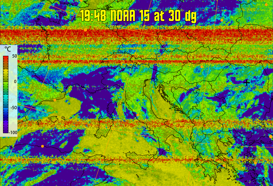 therm:
Produces a false colour image from NOAA APT images based on temperature.
Provides a good way of visualising cloud temperatures.