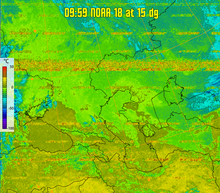 therm:
Produces a false colour image from NOAA APT images based on temperature.
Provides a good way of visualising cloud temperatures.