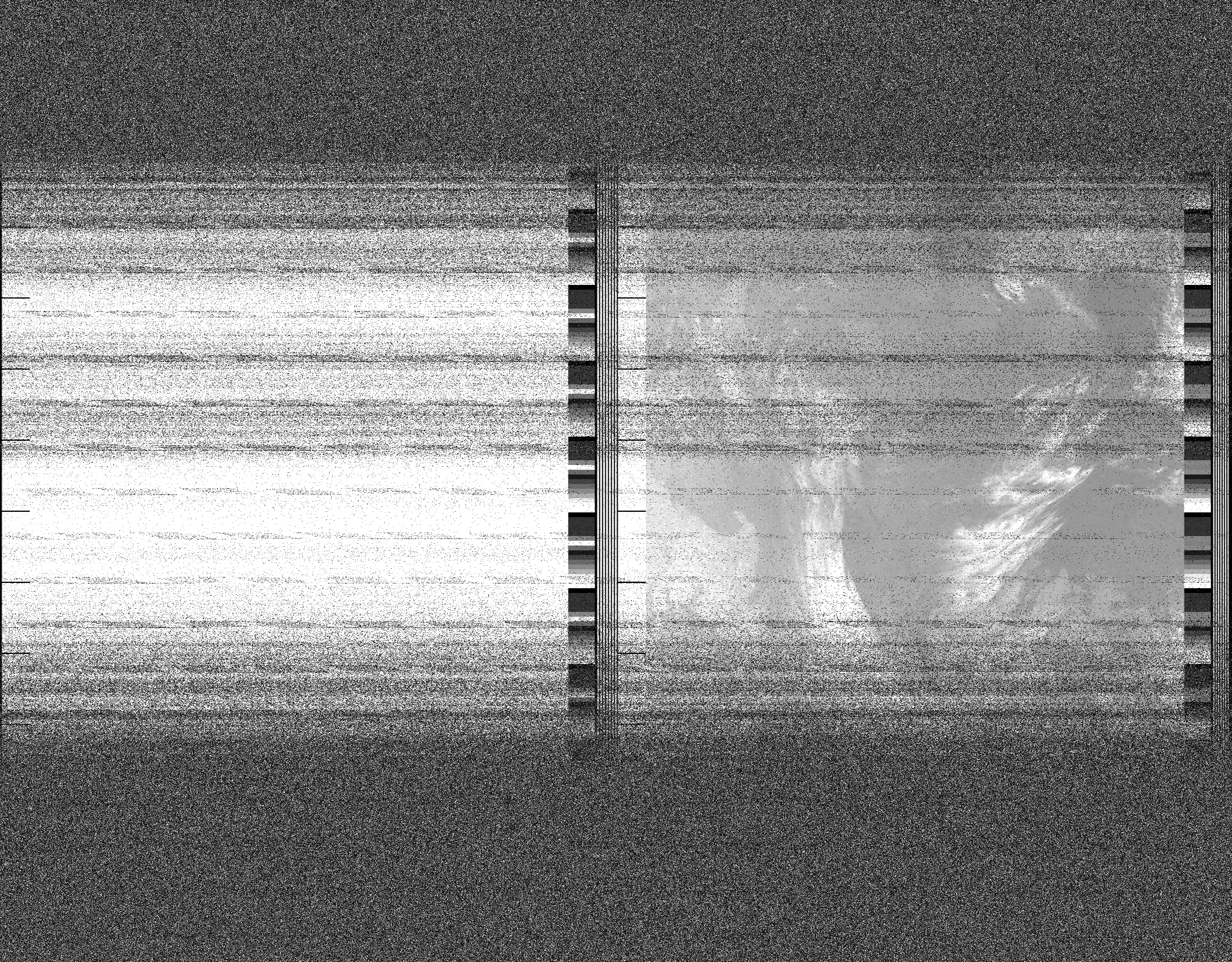 Pristine output with telemetry data withut cropping. Pristine images are
unenhanced, but normalised to produce images which represent,
as best as the software is able to, the original digital data. No attempt is made to temperature
normalise IR images. Disables gamma, sharpening, rotation, and other enhancements.