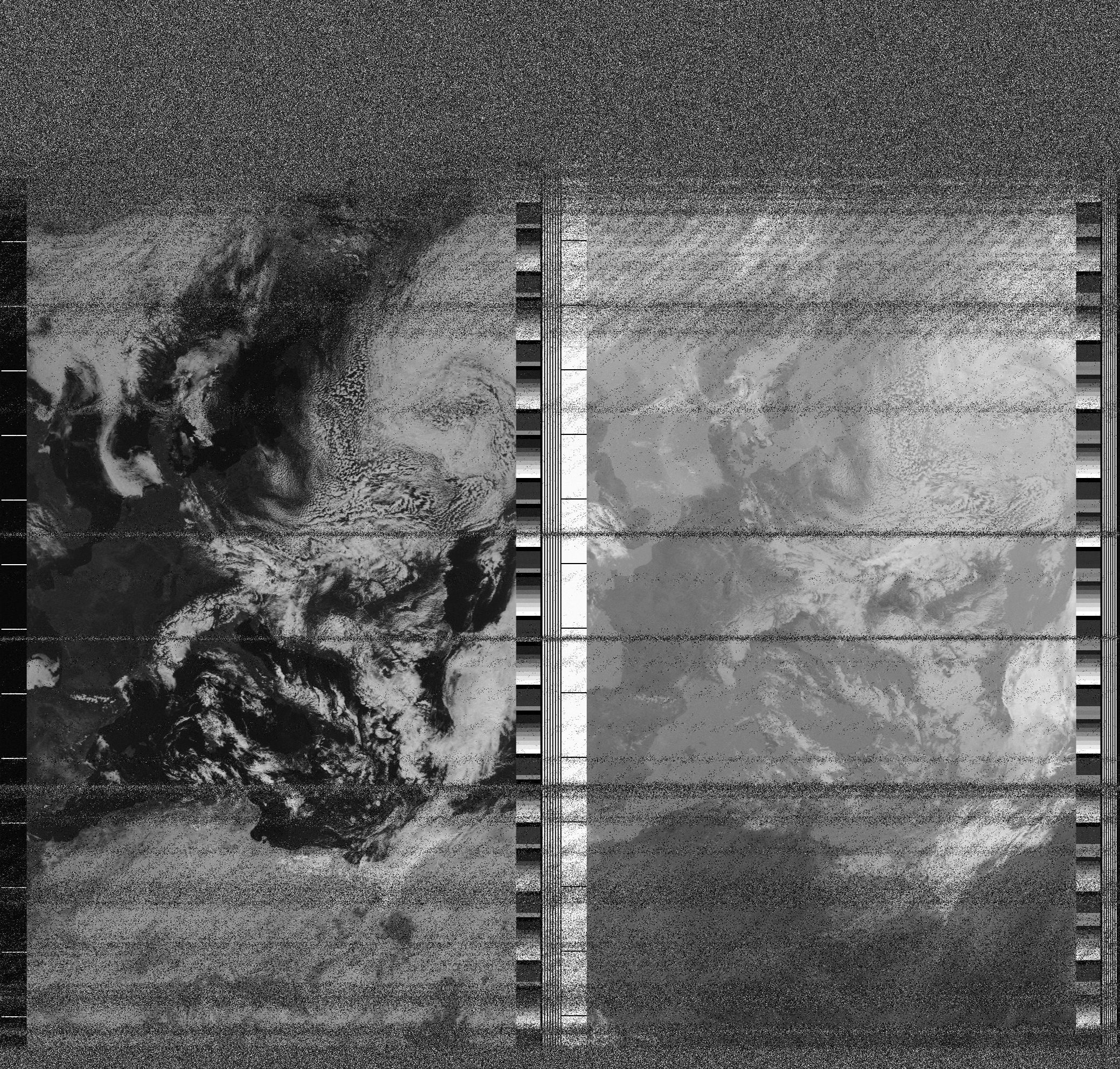 Pristine output with telemetry data withut cropping. Pristine images are
unenhanced, but normalised to produce images which represent,
as best as the software is able to, the original digital data. No attempt is made to temperature
normalise IR images. Disables gamma, sharpening, rotation, and other enhancements.