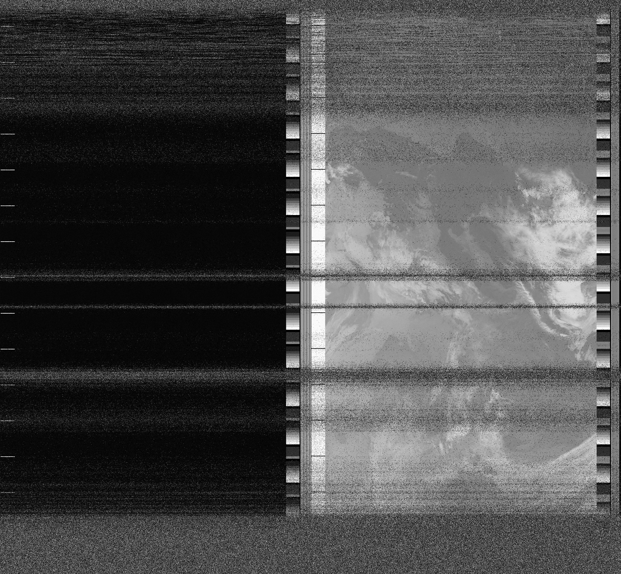 Pristine output with telemetry data withut cropping. Pristine images are
unenhanced, but normalised to produce images which represent,
as best as the software is able to, the original digital data. No attempt is made to temperature
normalise IR images. Disables gamma, sharpening, rotation, and other enhancements.