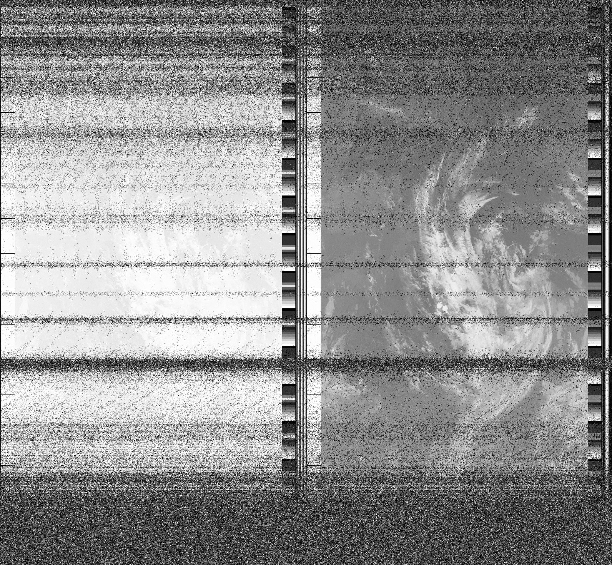 Pristine output with telemetry data withut cropping. Pristine images are
unenhanced, but normalised to produce images which represent,
as best as the software is able to, the original digital data. No attempt is made to temperature
normalise IR images. Disables gamma, sharpening, rotation, and other enhancements.