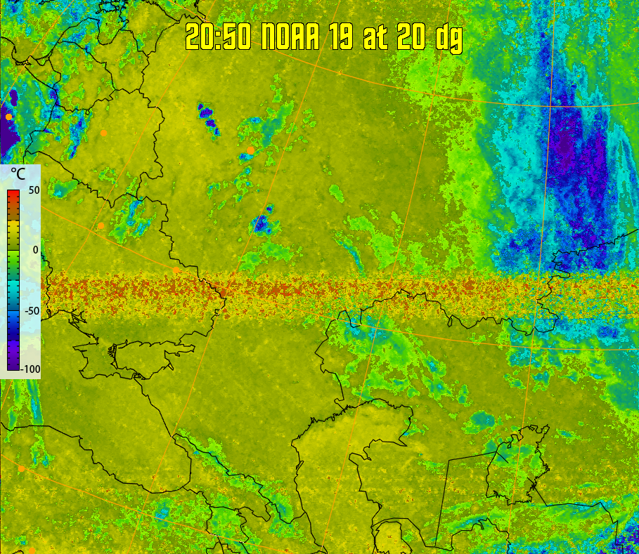 therm:
Produces a false colour image from NOAA APT images based on temperature.
Provides a good way of visualising cloud temperatures.