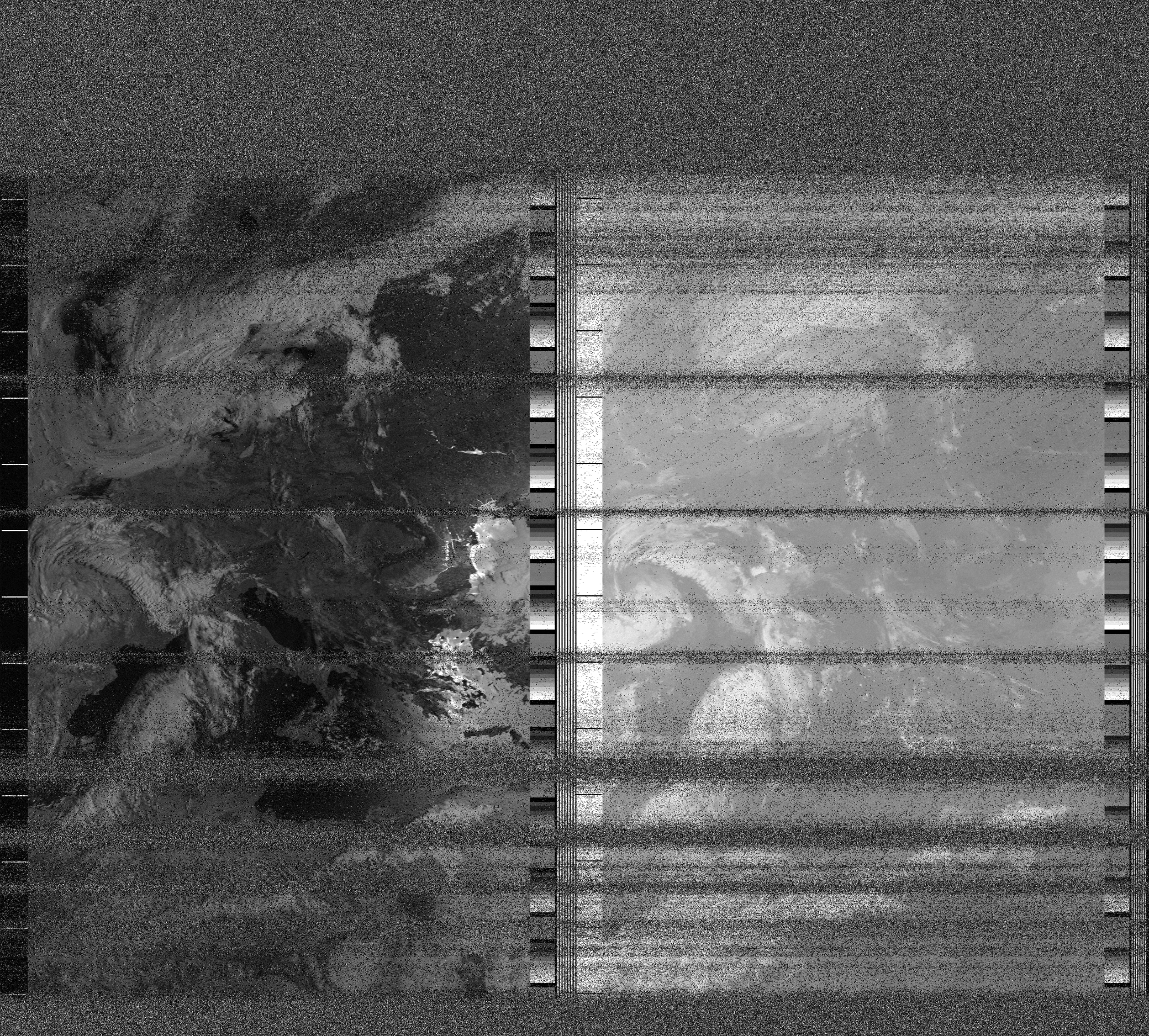 Pristine output with telemetry data withut cropping. Pristine images are
unenhanced, but normalised to produce images which represent,
as best as the software is able to, the original digital data. No attempt is made to temperature
normalise IR images. Disables gamma, sharpening, rotation, and other enhancements.