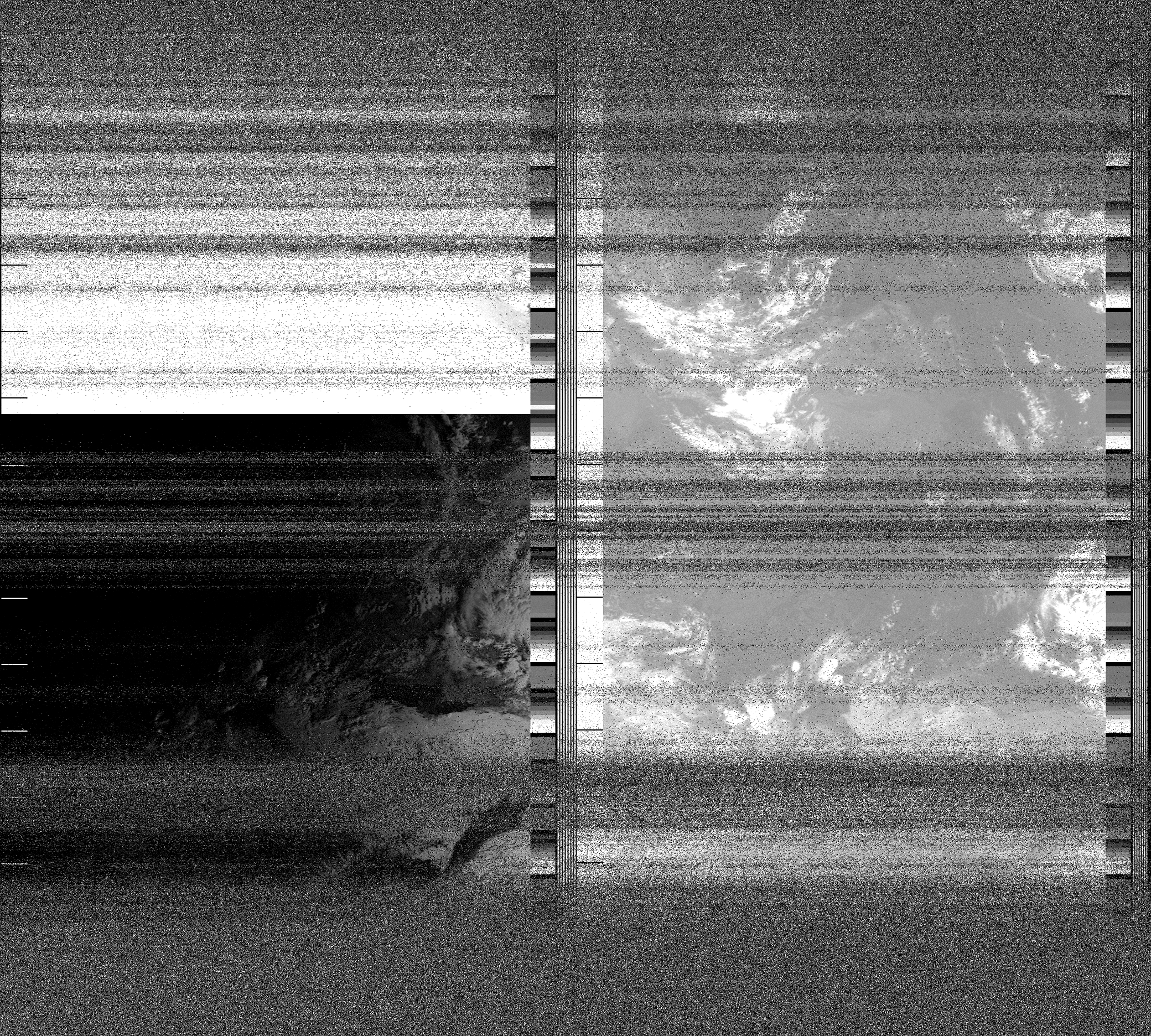 Pristine output with telemetry data withut cropping. Pristine images are
unenhanced, but normalised to produce images which represent,
as best as the software is able to, the original digital data. No attempt is made to temperature
normalise IR images. Disables gamma, sharpening, rotation, and other enhancements.