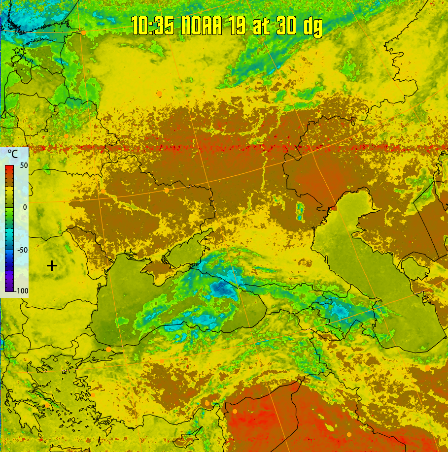 therm:
Produces a false colour image from NOAA APT images based on temperature.
Provides a good way of visualising cloud temperatures.
