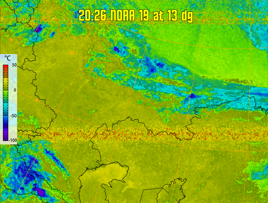 therm:
Produces a false colour image from NOAA APT images based on temperature.
Provides a good way of visualising cloud temperatures.