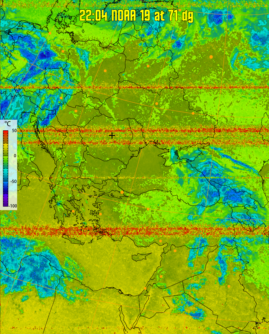 therm:
Produces a false colour image from NOAA APT images based on temperature.
Provides a good way of visualising cloud temperatures.