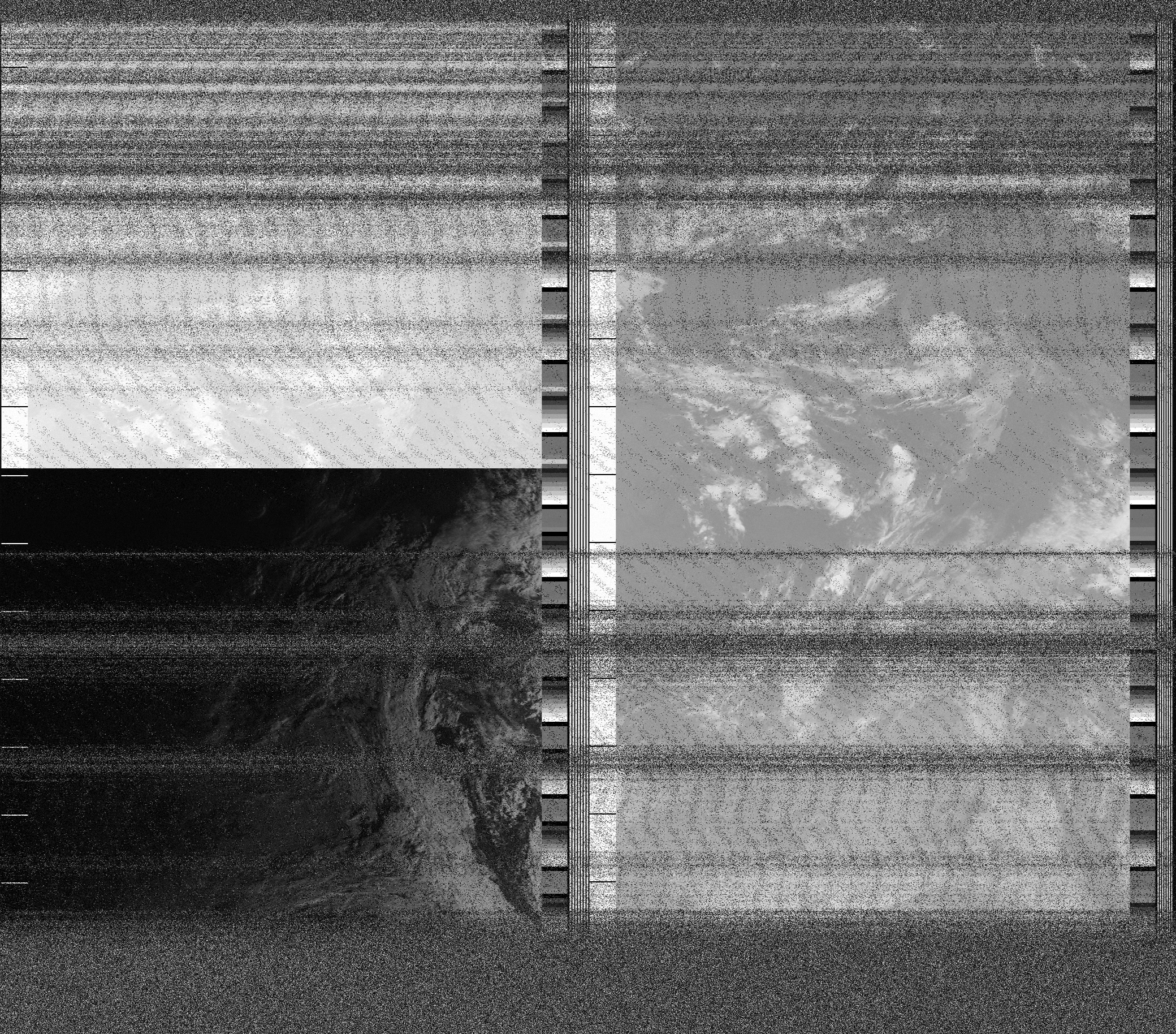 Pristine output with telemetry data withut cropping. Pristine images are
unenhanced, but normalised to produce images which represent,
as best as the software is able to, the original digital data. No attempt is made to temperature
normalise IR images. Disables gamma, sharpening, rotation, and other enhancements.