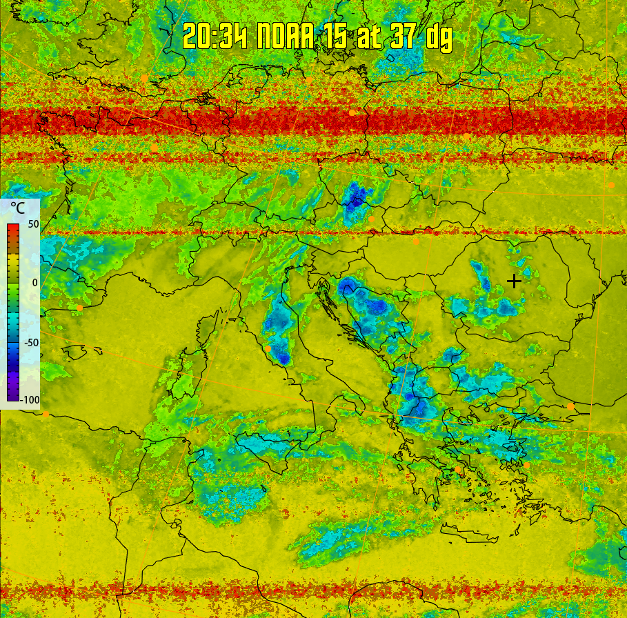 therm:
Produces a false colour image from NOAA APT images based on temperature.
Provides a good way of visualising cloud temperatures.