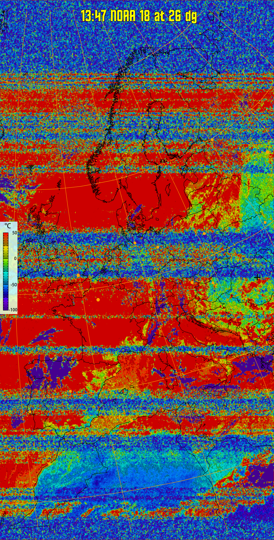 therm:
Produces a false colour image from NOAA APT images based on temperature.
Provides a good way of visualising cloud temperatures.