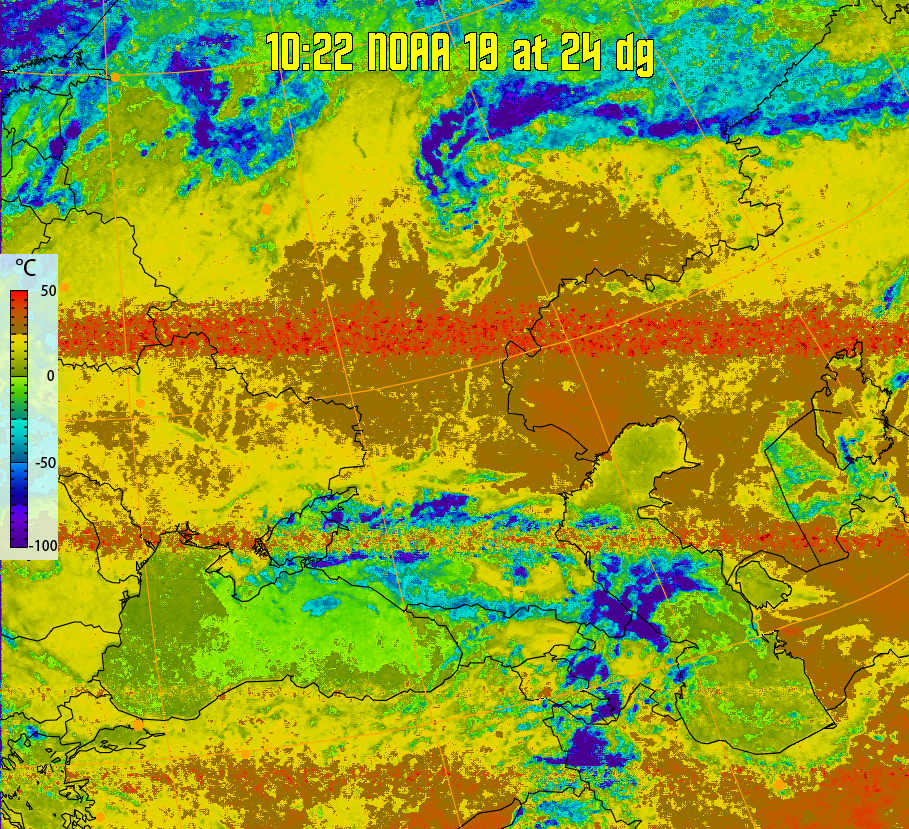therm:
Produces a false colour image from NOAA APT images based on temperature.
Provides a good way of visualising cloud temperatures.
