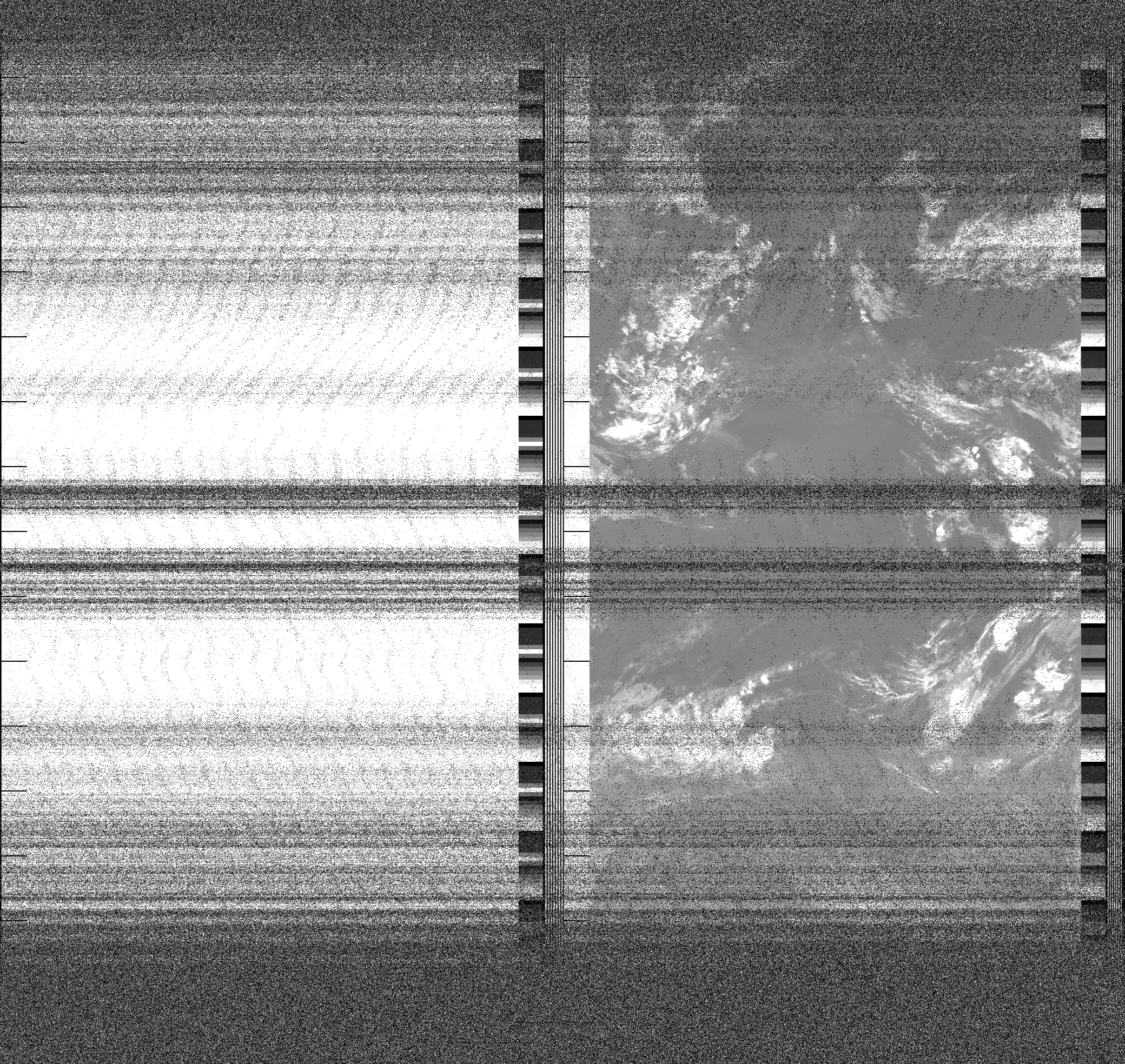 Pristine output with telemetry data withut cropping. Pristine images are
unenhanced, but normalised to produce images which represent,
as best as the software is able to, the original digital data. No attempt is made to temperature
normalise IR images. Disables gamma, sharpening, rotation, and other enhancements.