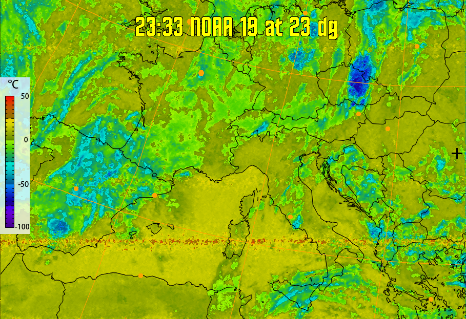 therm:
Produces a false colour image from NOAA APT images based on temperature.
Provides a good way of visualising cloud temperatures.