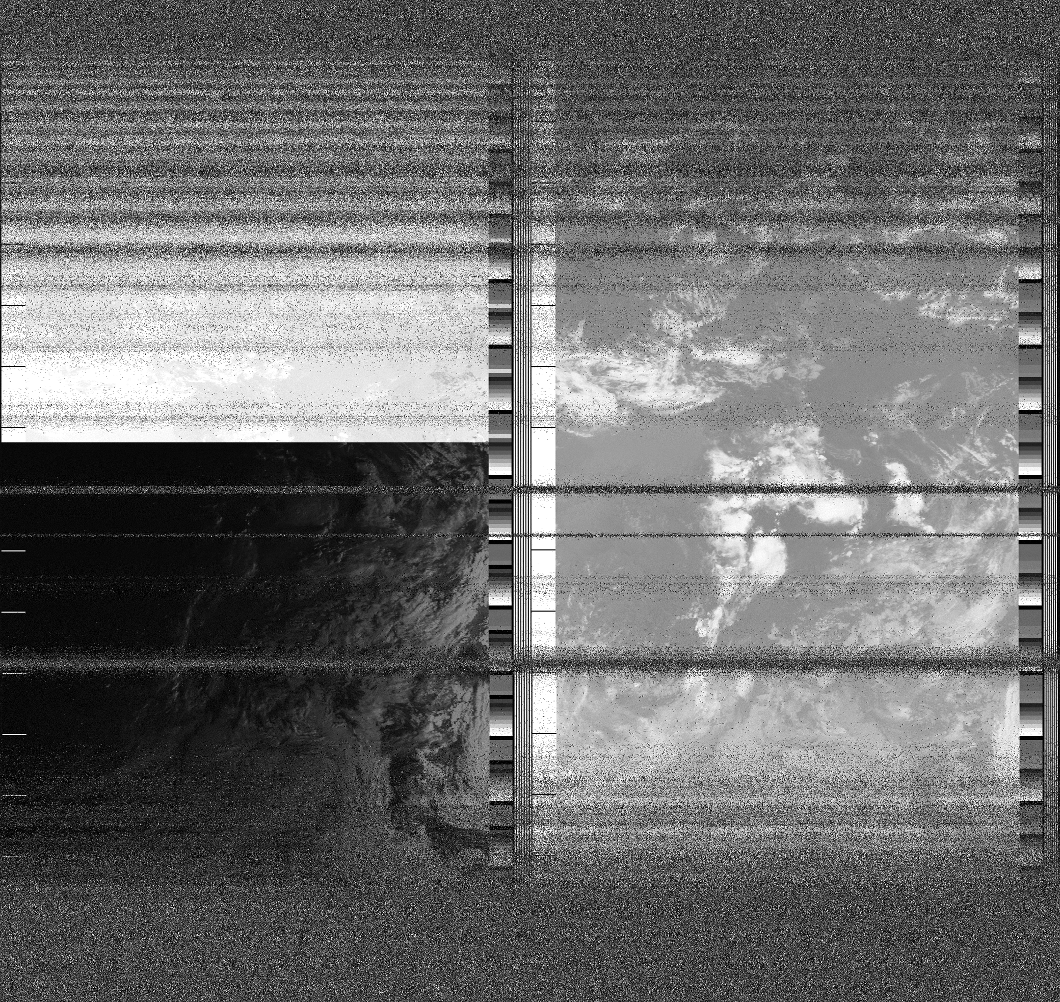 Pristine output with telemetry data withut cropping. Pristine images are
unenhanced, but normalised to produce images which represent,
as best as the software is able to, the original digital data. No attempt is made to temperature
normalise IR images. Disables gamma, sharpening, rotation, and other enhancements.