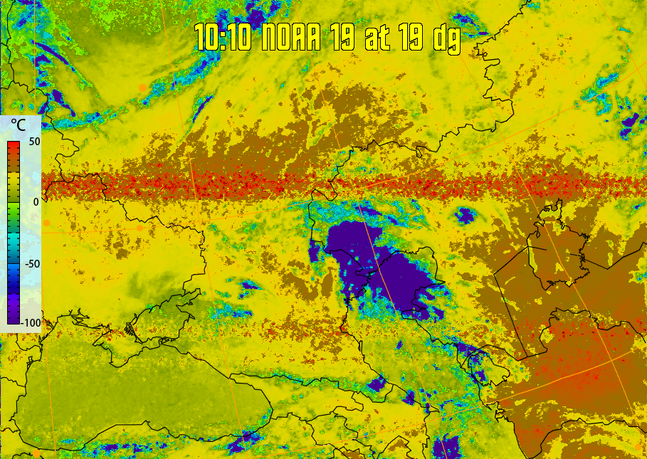 therm:
Produces a false colour image from NOAA APT images based on temperature.
Provides a good way of visualising cloud temperatures.