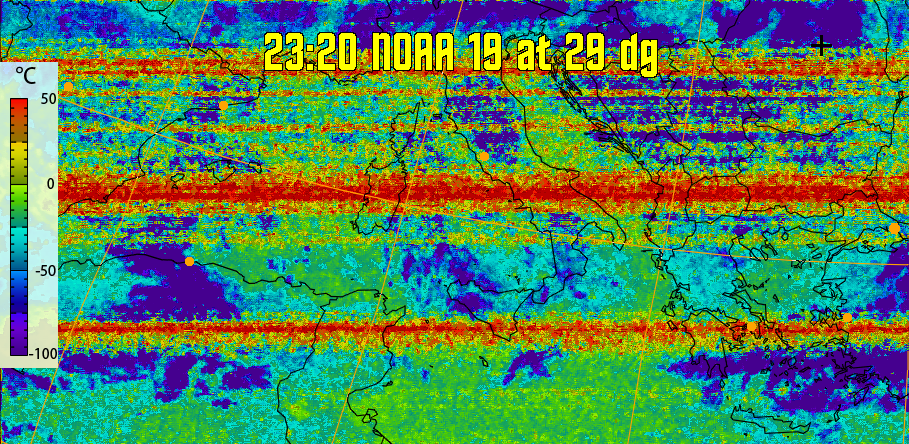 therm:
Produces a false colour image from NOAA APT images based on temperature.
Provides a good way of visualising cloud temperatures.