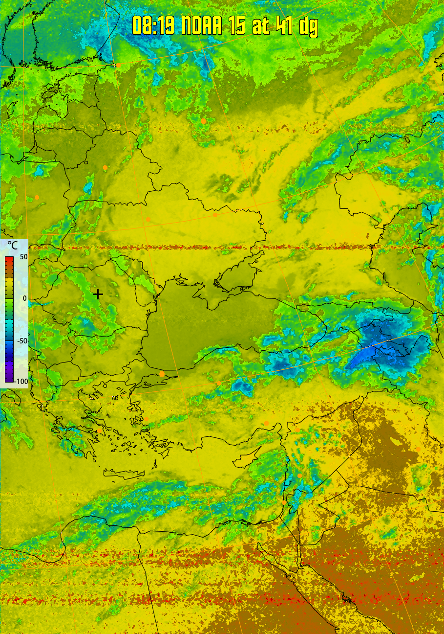 therm:
Produces a false colour image from NOAA APT images based on temperature.
Provides a good way of visualising cloud temperatures.