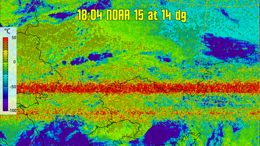 therm:
Produces a false colour image from NOAA APT images based on temperature.
Provides a good way of visualising cloud temperatures.