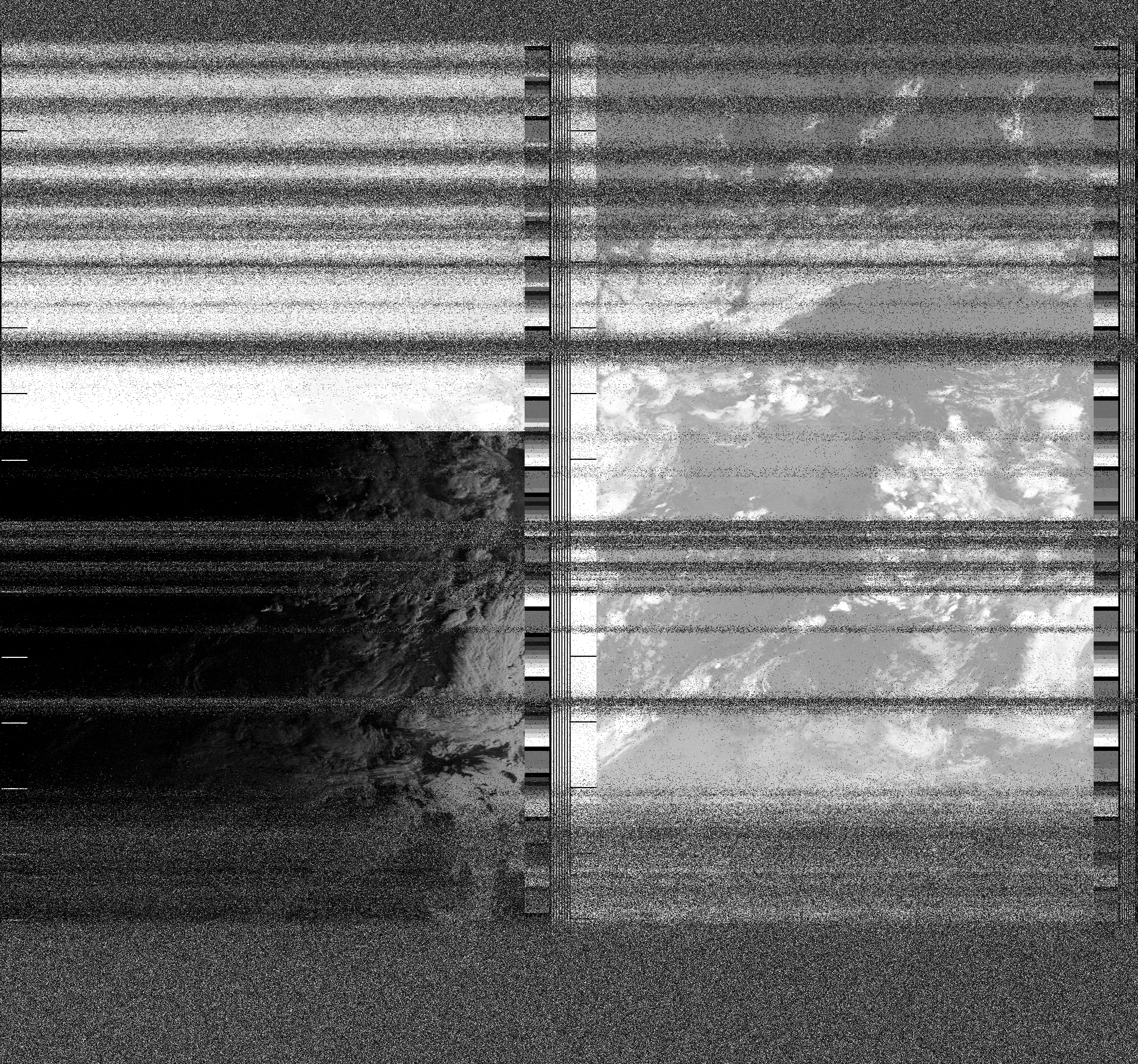 Pristine output with telemetry data withut cropping. Pristine images are
unenhanced, but normalised to produce images which represent,
as best as the software is able to, the original digital data. No attempt is made to temperature
normalise IR images. Disables gamma, sharpening, rotation, and other enhancements.