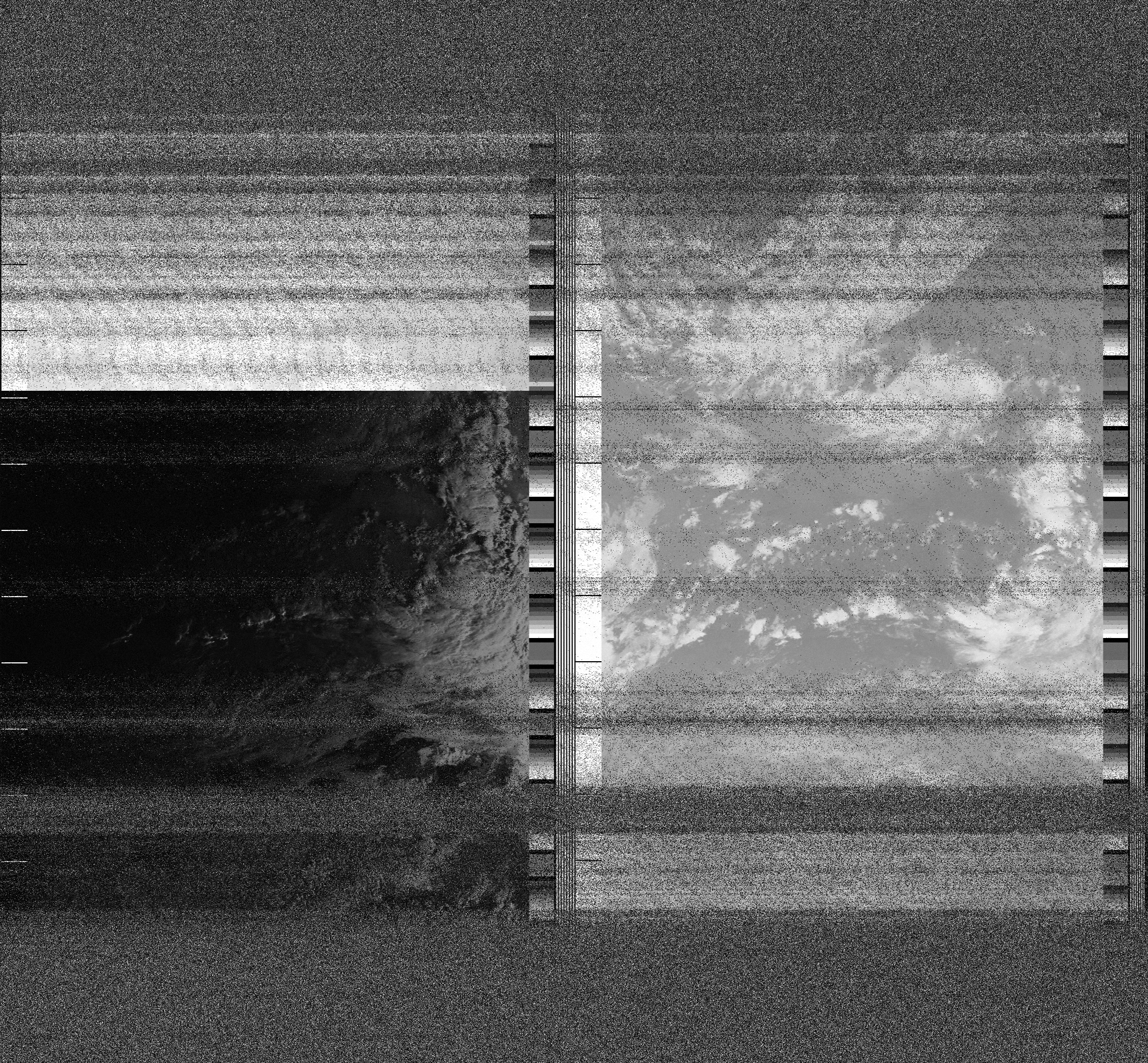 Pristine output with telemetry data withut cropping. Pristine images are
unenhanced, but normalised to produce images which represent,
as best as the software is able to, the original digital data. No attempt is made to temperature
normalise IR images. Disables gamma, sharpening, rotation, and other enhancements.