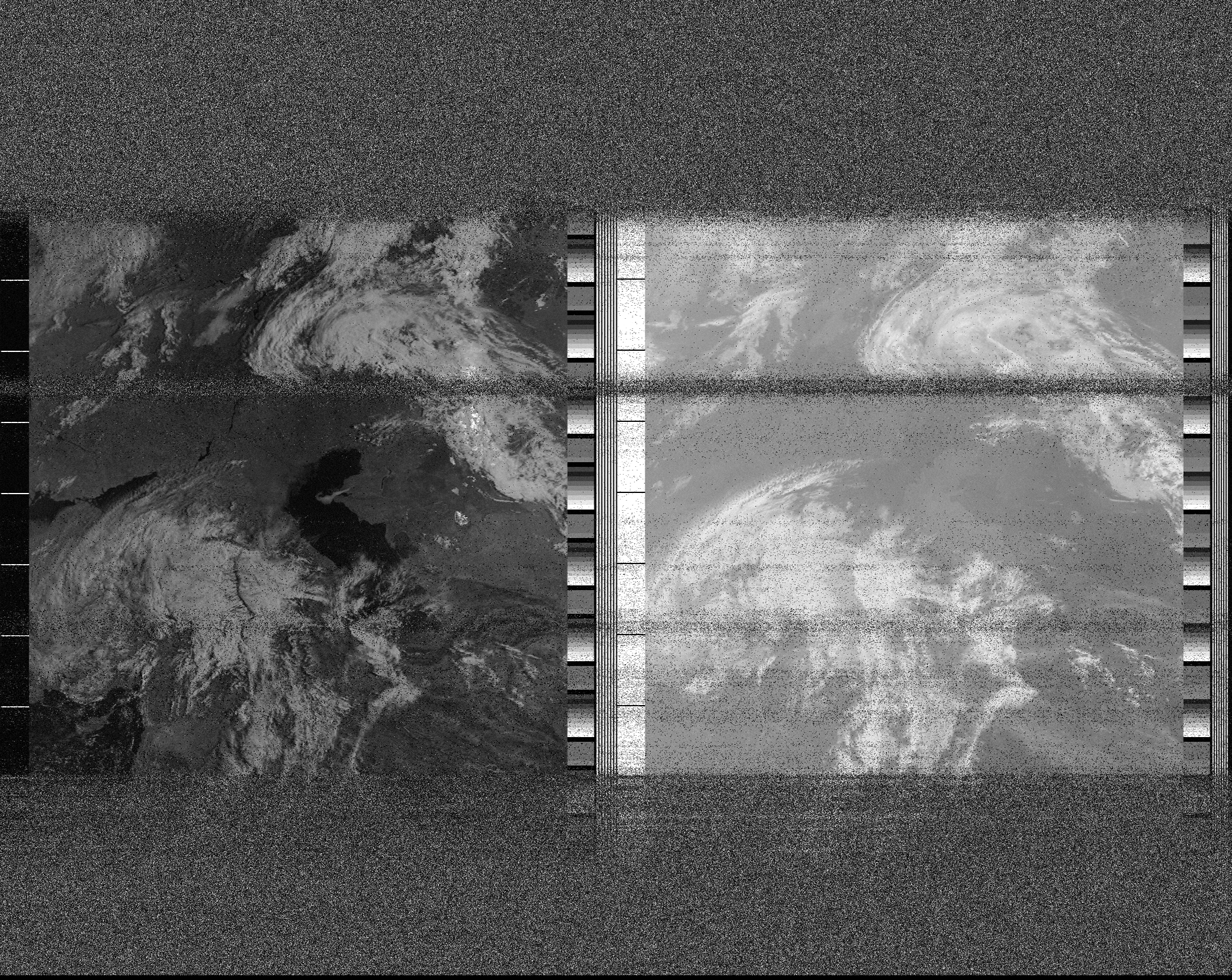Pristine output with telemetry data withut cropping. Pristine images are
unenhanced, but normalised to produce images which represent,
as best as the software is able to, the original digital data. No attempt is made to temperature
normalise IR images. Disables gamma, sharpening, rotation, and other enhancements.