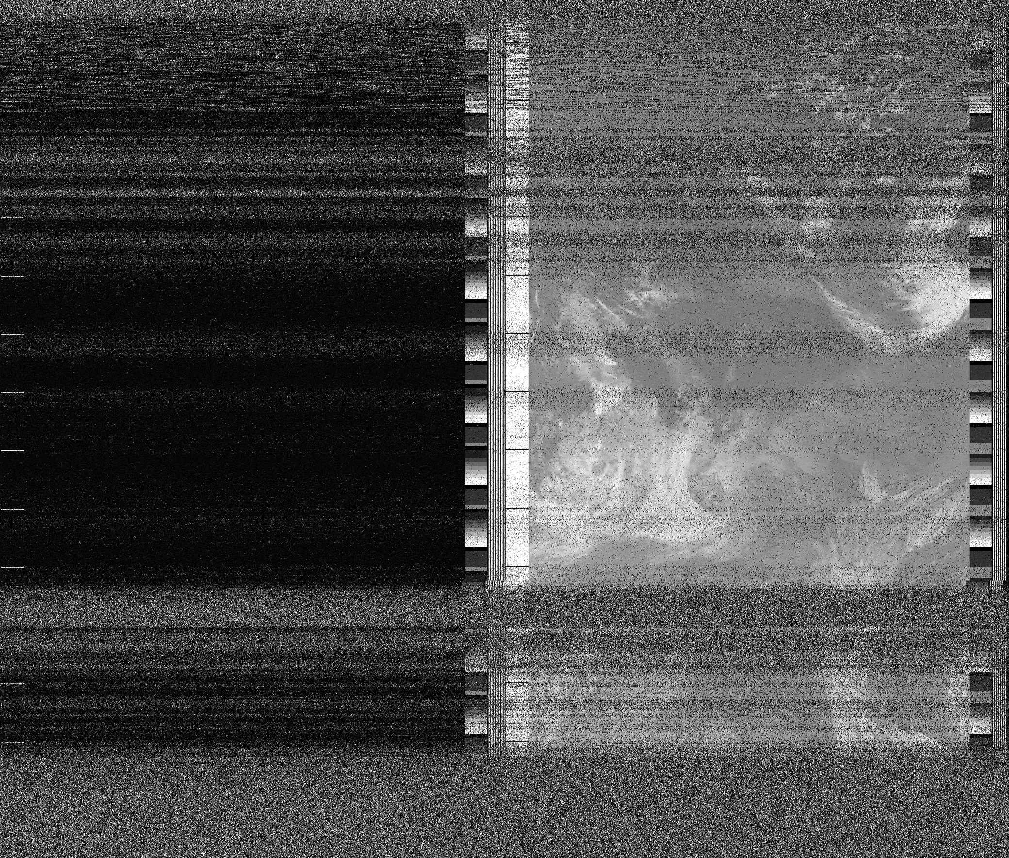 Pristine output with telemetry data withut cropping. Pristine images are
unenhanced, but normalised to produce images which represent,
as best as the software is able to, the original digital data. No attempt is made to temperature
normalise IR images. Disables gamma, sharpening, rotation, and other enhancements.