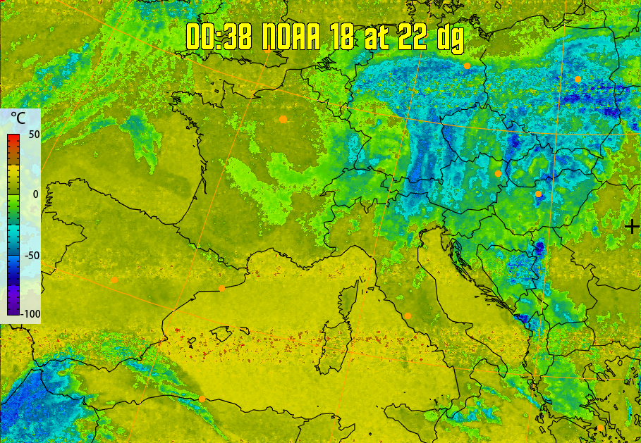 therm:
Produces a false colour image from NOAA APT images based on temperature.
Provides a good way of visualising cloud temperatures.