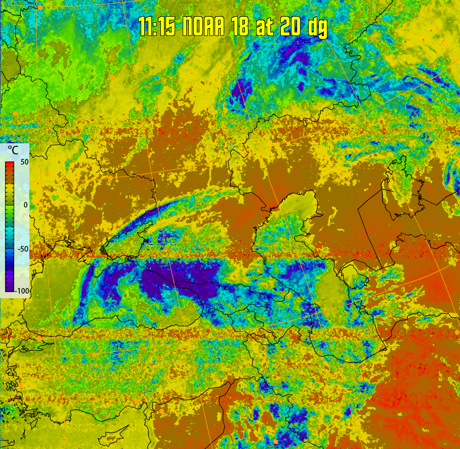 therm:
Produces a false colour image from NOAA APT images based on temperature.
Provides a good way of visualising cloud temperatures.