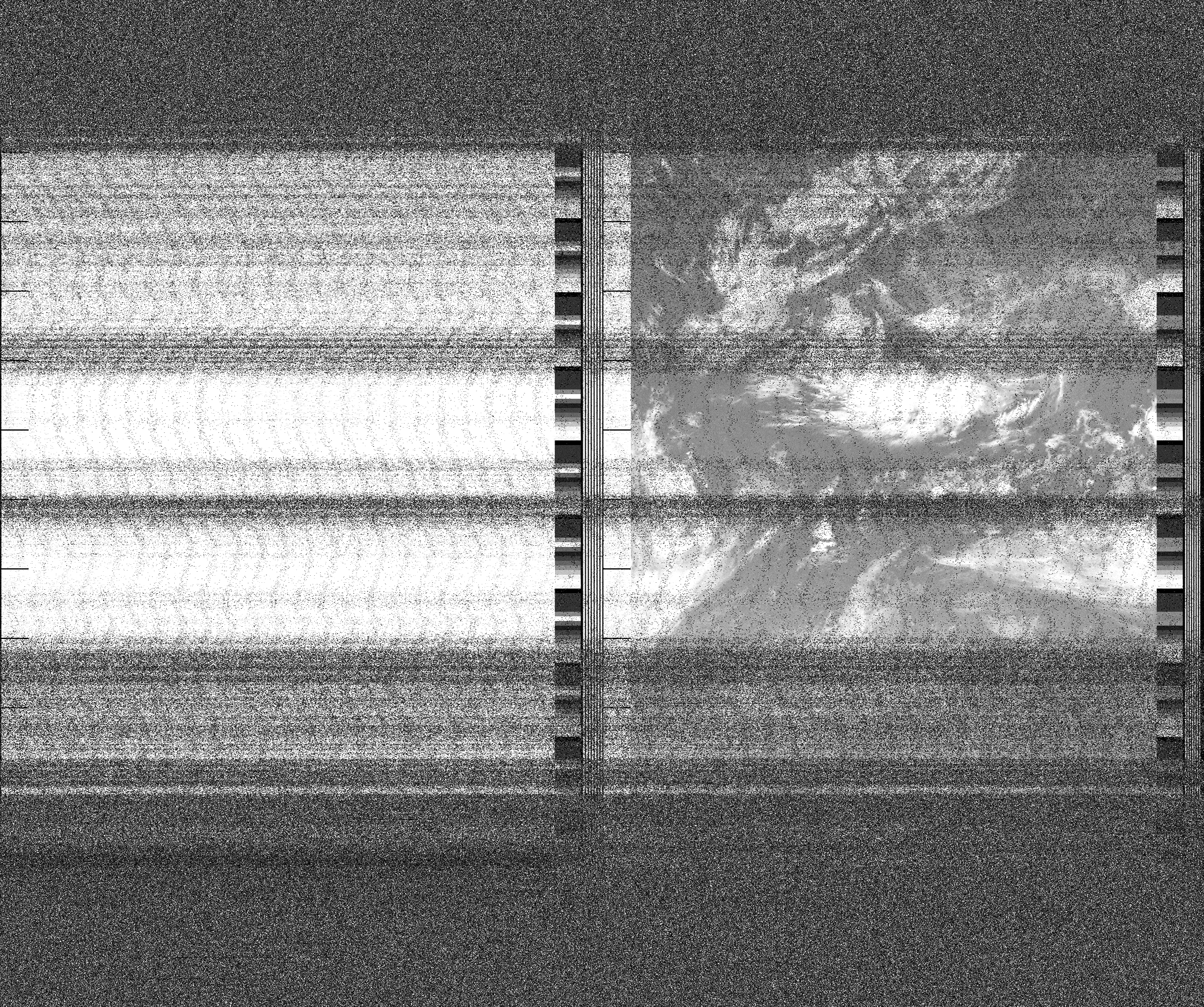 Pristine output with telemetry data withut cropping. Pristine images are
unenhanced, but normalised to produce images which represent,
as best as the software is able to, the original digital data. No attempt is made to temperature
normalise IR images. Disables gamma, sharpening, rotation, and other enhancements.