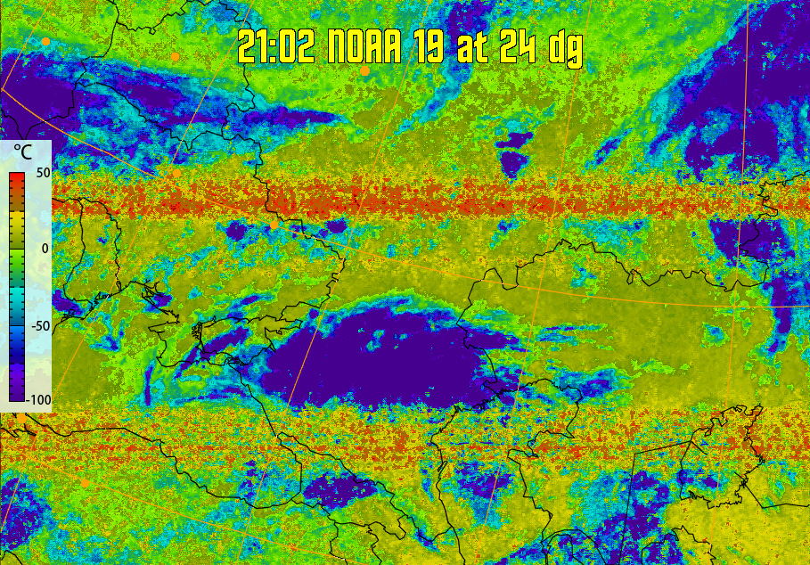 therm:
Produces a false colour image from NOAA APT images based on temperature.
Provides a good way of visualising cloud temperatures.