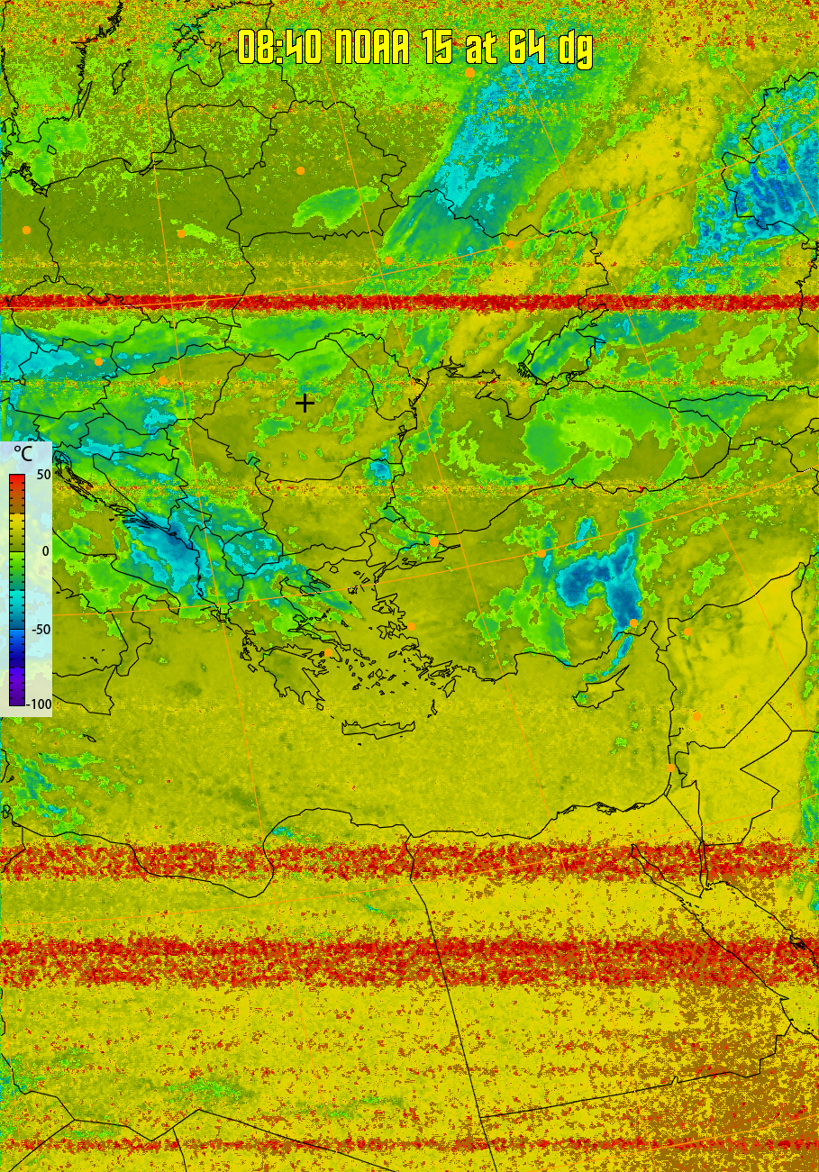 therm:
Produces a false colour image from NOAA APT images based on temperature.
Provides a good way of visualising cloud temperatures.