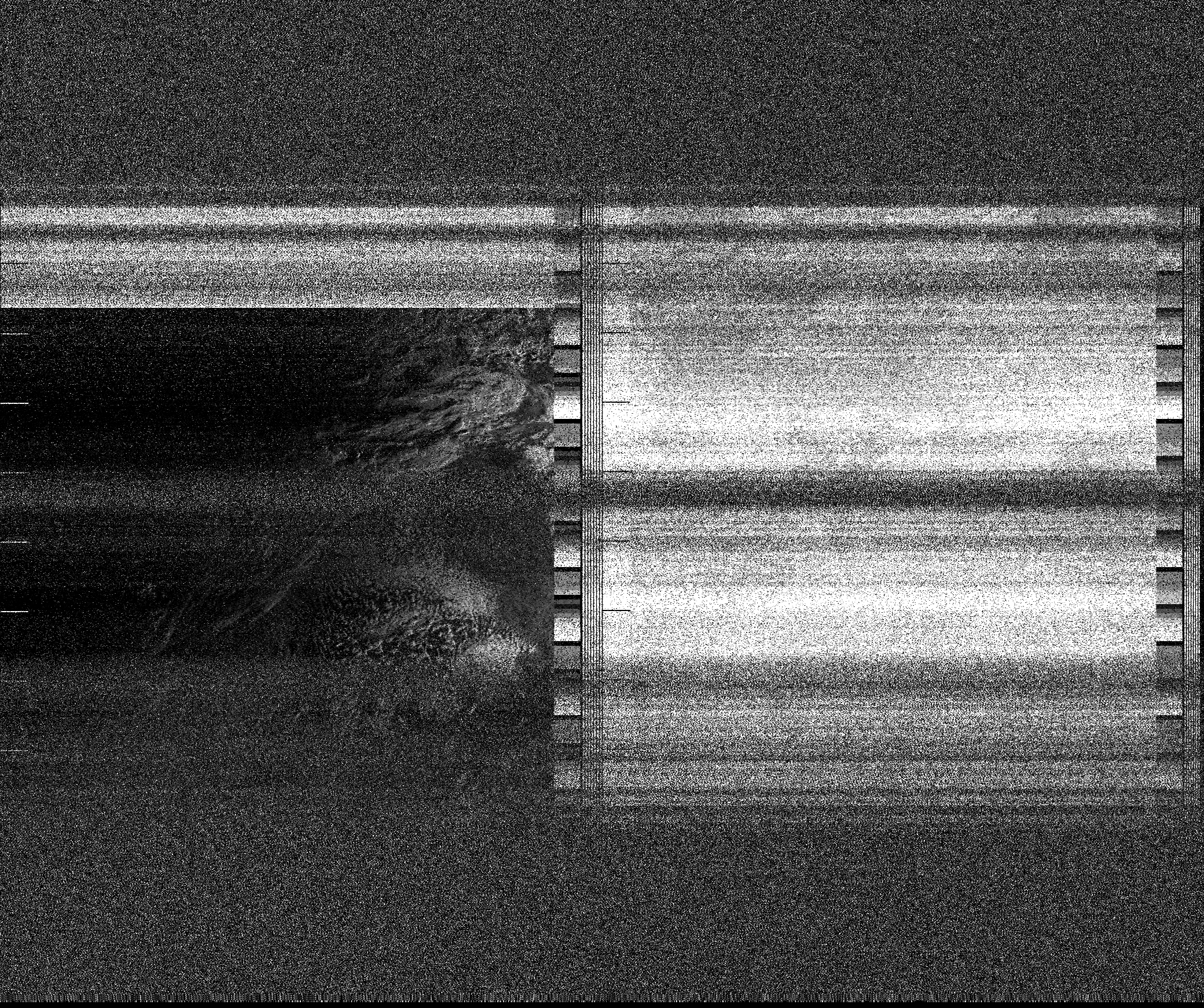 Pristine output with telemetry data withut cropping. Pristine images are
unenhanced, but normalised to produce images which represent,
as best as the software is able to, the original digital data. No attempt is made to temperature
normalise IR images. Disables gamma, sharpening, rotation, and other enhancements.