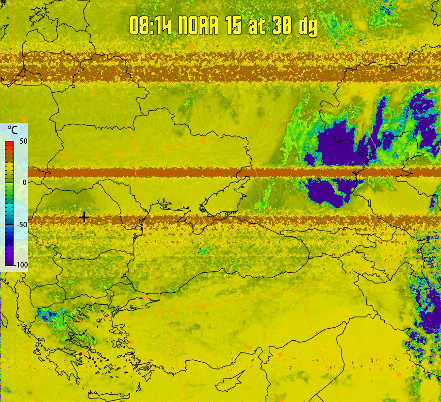 therm:
Produces a false colour image from NOAA APT images based on temperature.
Provides a good way of visualising cloud temperatures.