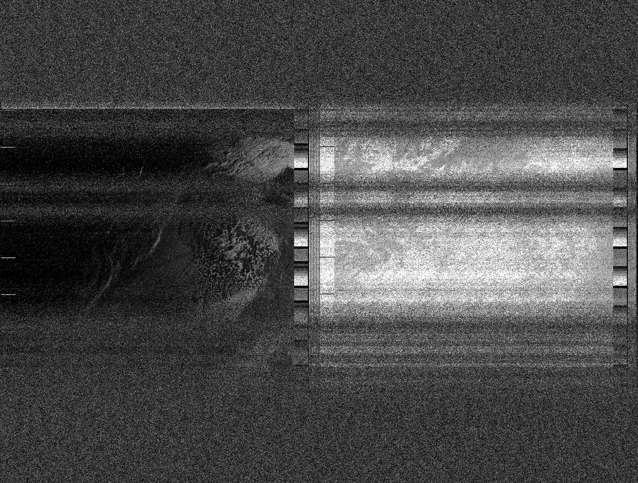 Pristine output with telemetry data withut cropping. Pristine images are
unenhanced, but normalised to produce images which represent,
as best as the software is able to, the original digital data. No attempt is made to temperature
normalise IR images. Disables gamma, sharpening, rotation, and other enhancements.