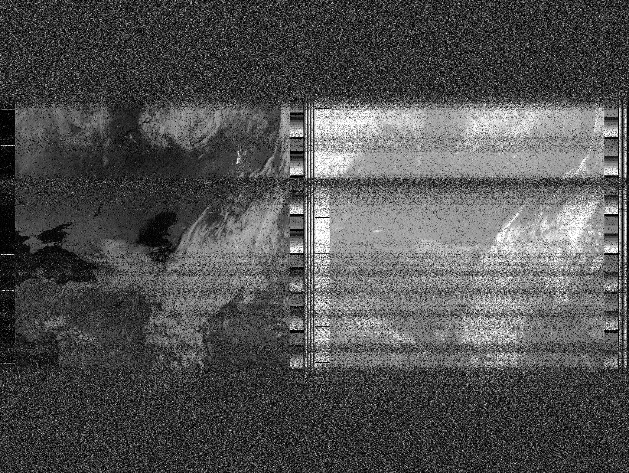 Pristine output with telemetry data withut cropping. Pristine images are
unenhanced, but normalised to produce images which represent,
as best as the software is able to, the original digital data. No attempt is made to temperature
normalise IR images. Disables gamma, sharpening, rotation, and other enhancements.
