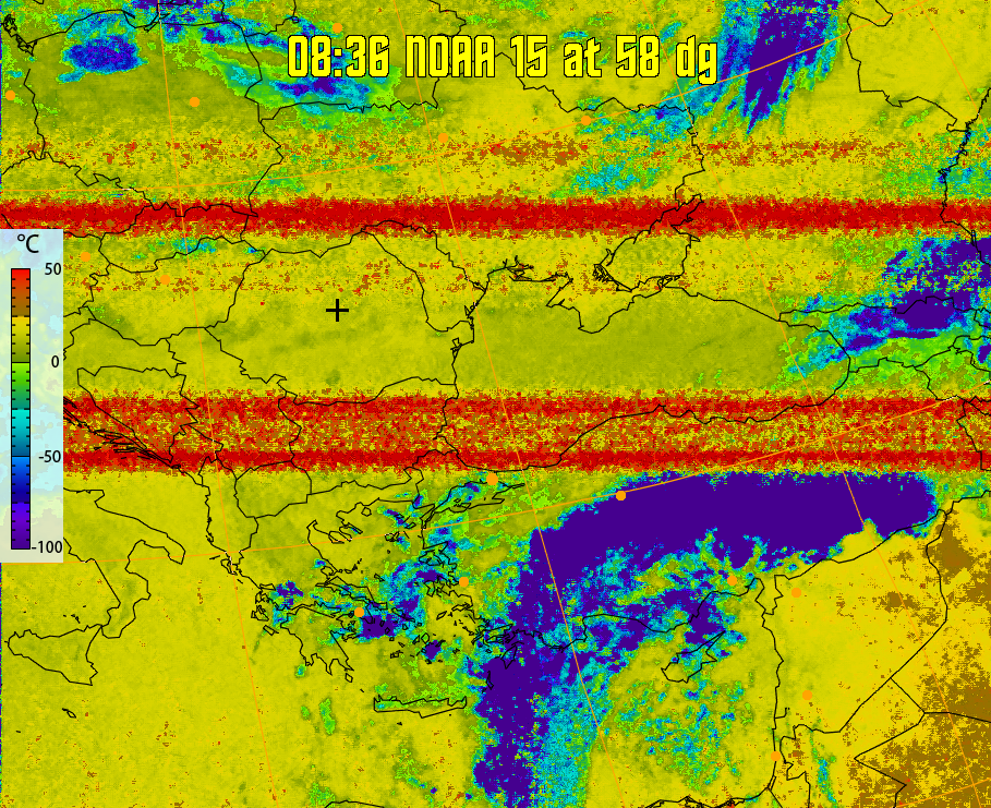 therm:
Produces a false colour image from NOAA APT images based on temperature.
Provides a good way of visualising cloud temperatures.