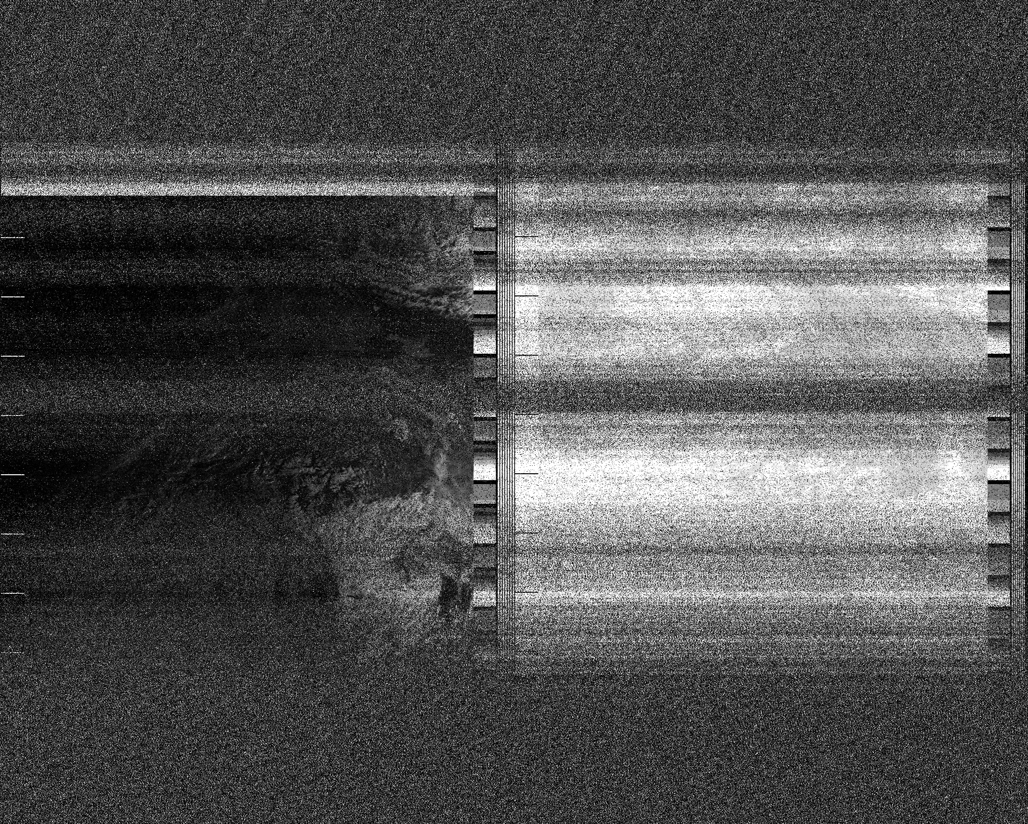 Pristine output with telemetry data withut cropping. Pristine images are
unenhanced, but normalised to produce images which represent,
as best as the software is able to, the original digital data. No attempt is made to temperature
normalise IR images. Disables gamma, sharpening, rotation, and other enhancements.
