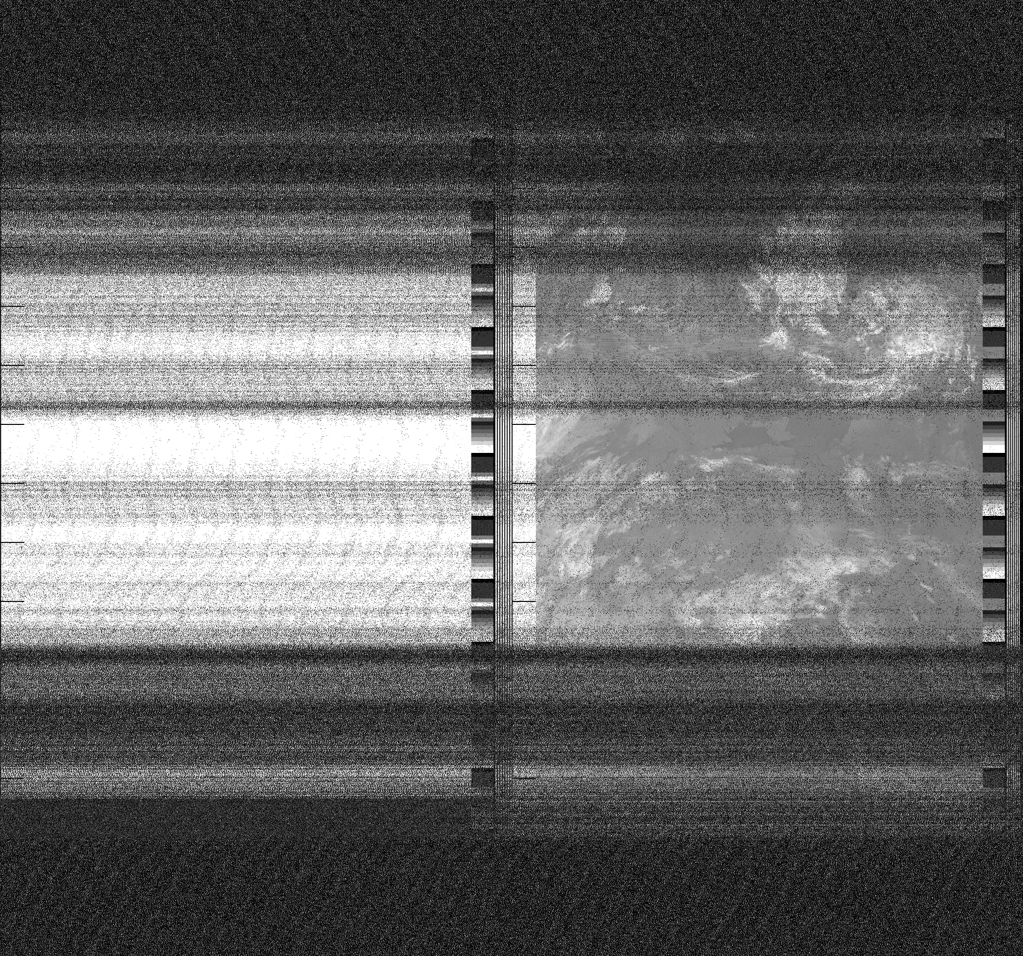 Pristine output with telemetry data withut cropping. Pristine images are
unenhanced, but normalised to produce images which represent,
as best as the software is able to, the original digital data. No attempt is made to temperature
normalise IR images. Disables gamma, sharpening, rotation, and other enhancements.