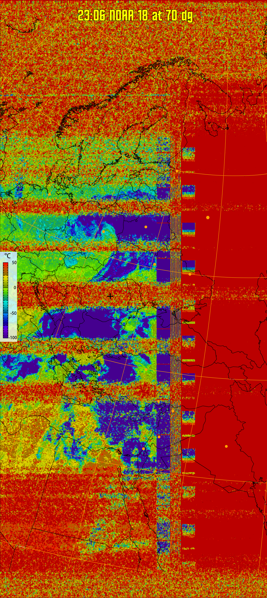 therm:
Produces a false colour image from NOAA APT images based on temperature.
Provides a good way of visualising cloud temperatures.