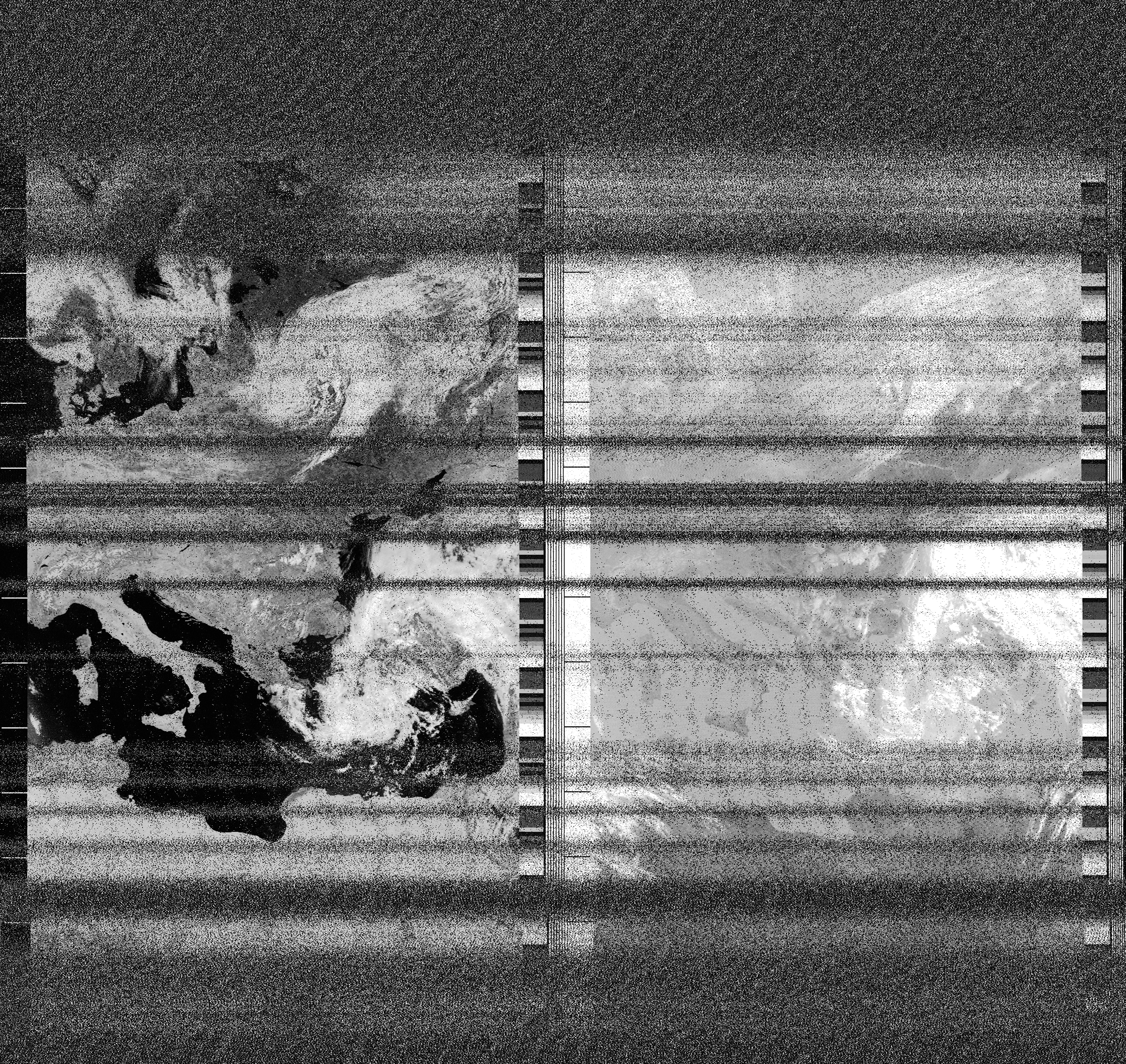 Pristine output with telemetry data withut cropping. Pristine images are
unenhanced, but normalised to produce images which represent,
as best as the software is able to, the original digital data. No attempt is made to temperature
normalise IR images. Disables gamma, sharpening, rotation, and other enhancements.
