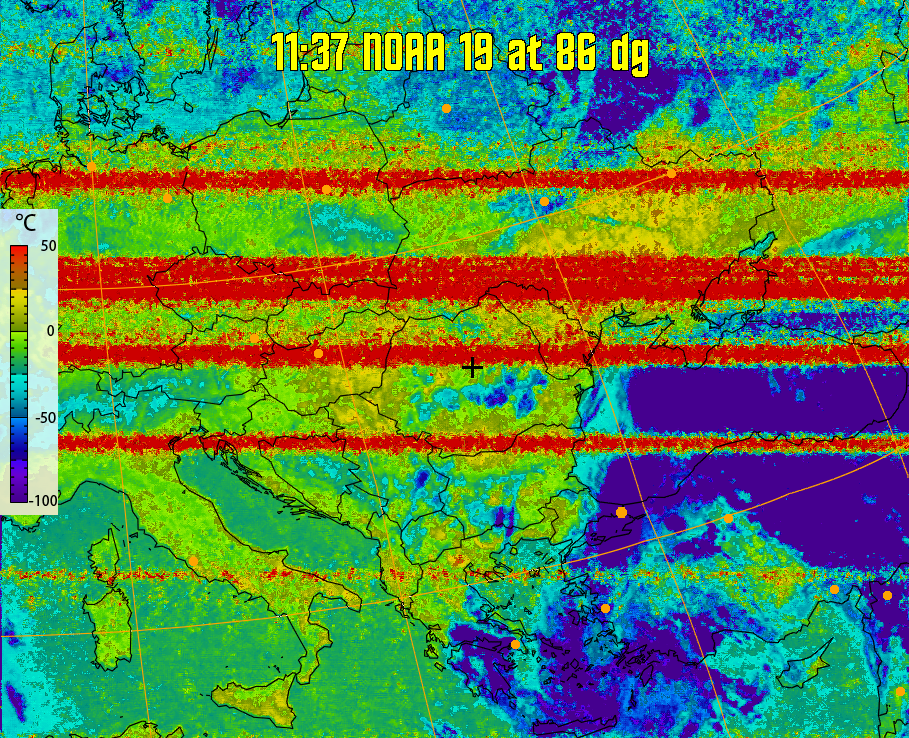 therm:
Produces a false colour image from NOAA APT images based on temperature.
Provides a good way of visualising cloud temperatures.